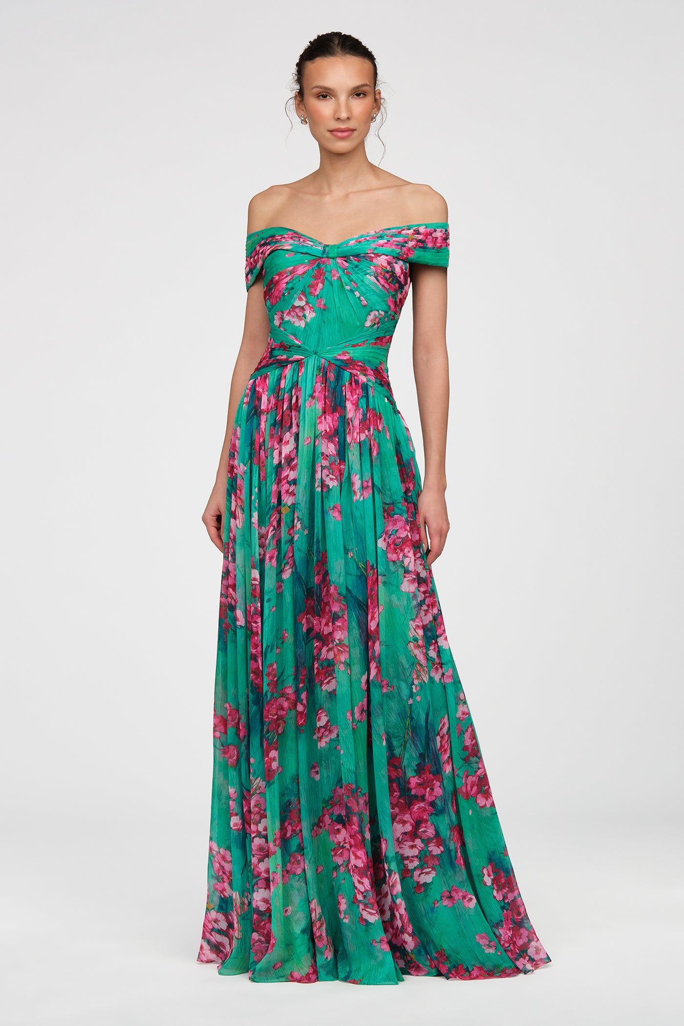 Sabina Chiffon Gown 12 / Seafoam Drift Sakura Mist