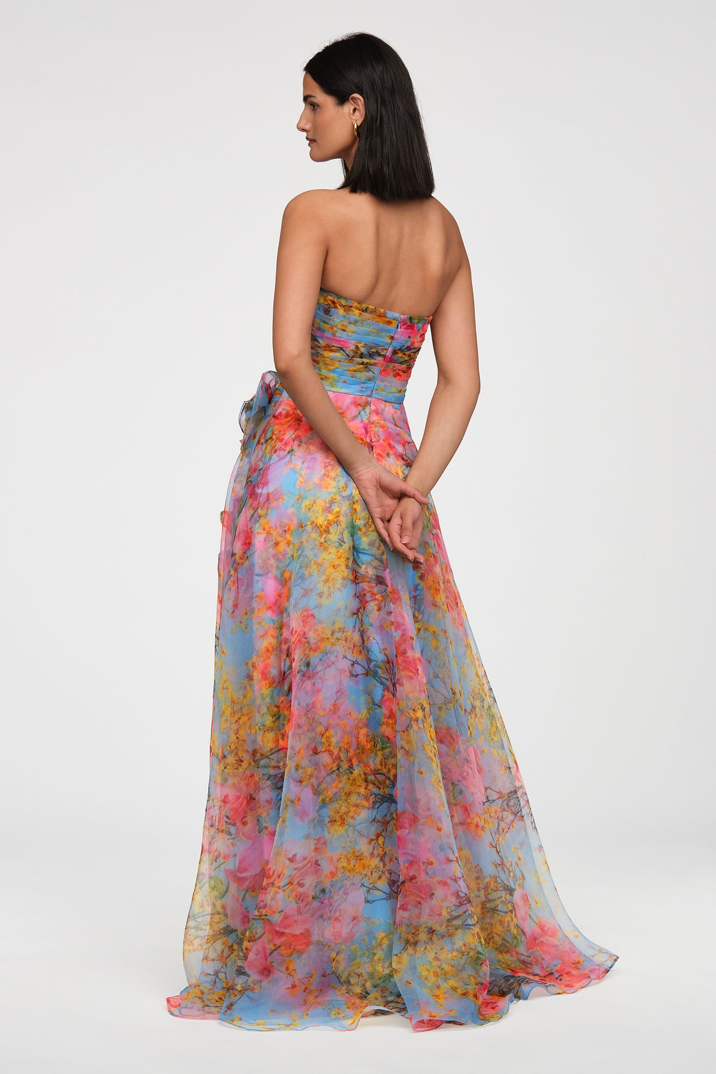 Eloise High Low Gown 10 / Whisper Blue Zen in Bloom