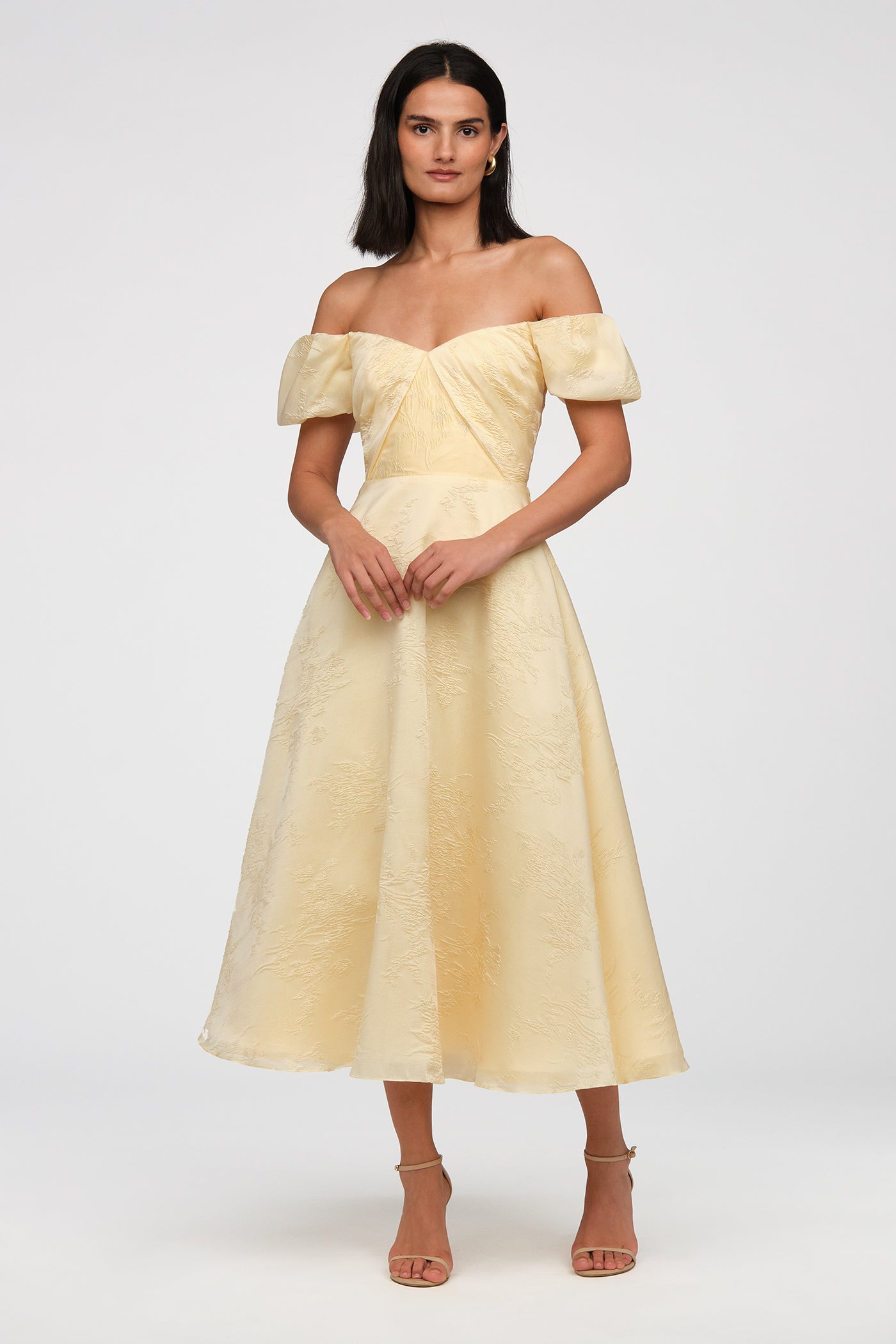 Mel Off Shoulder Dress 6 / Moon Butter Yellow