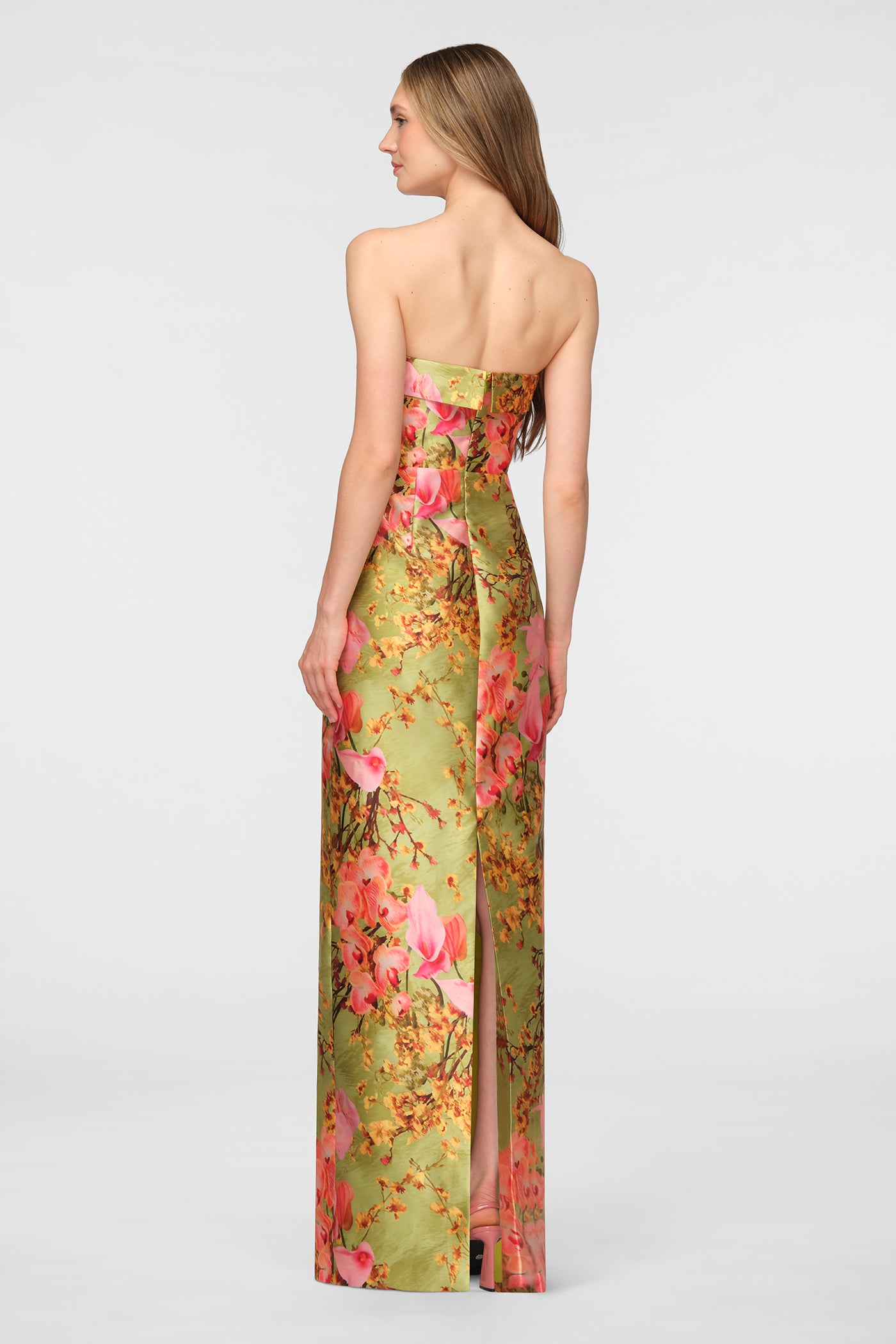 cleo floral maxi dress Cleo Strapless Column Gown 14 / Herbal Drift Zen in Bloom