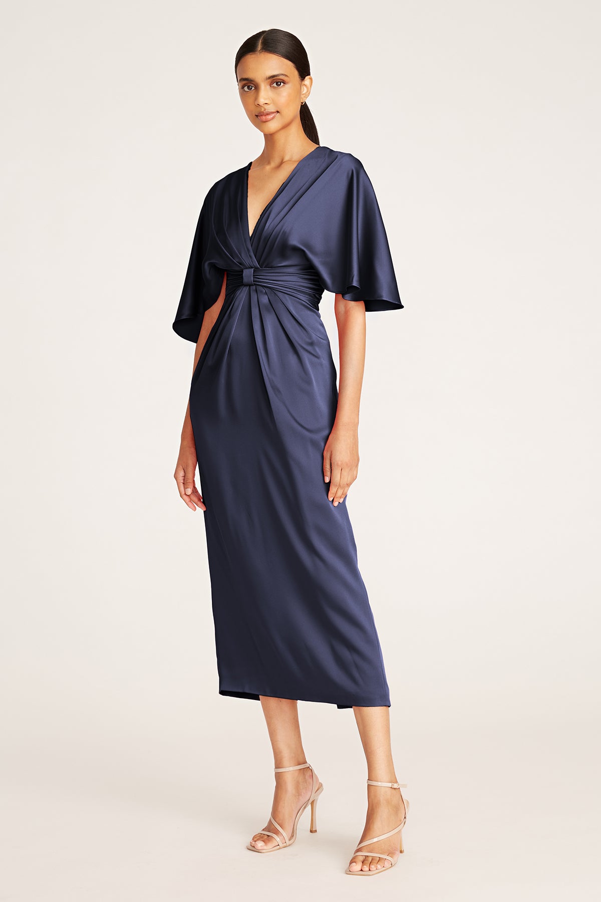 Theia Womens Lucia Kimono Midi Dress, 8, Blue, Women's Theia Womens Lucia Kimono Midi Dress, 8, Blue, Women's