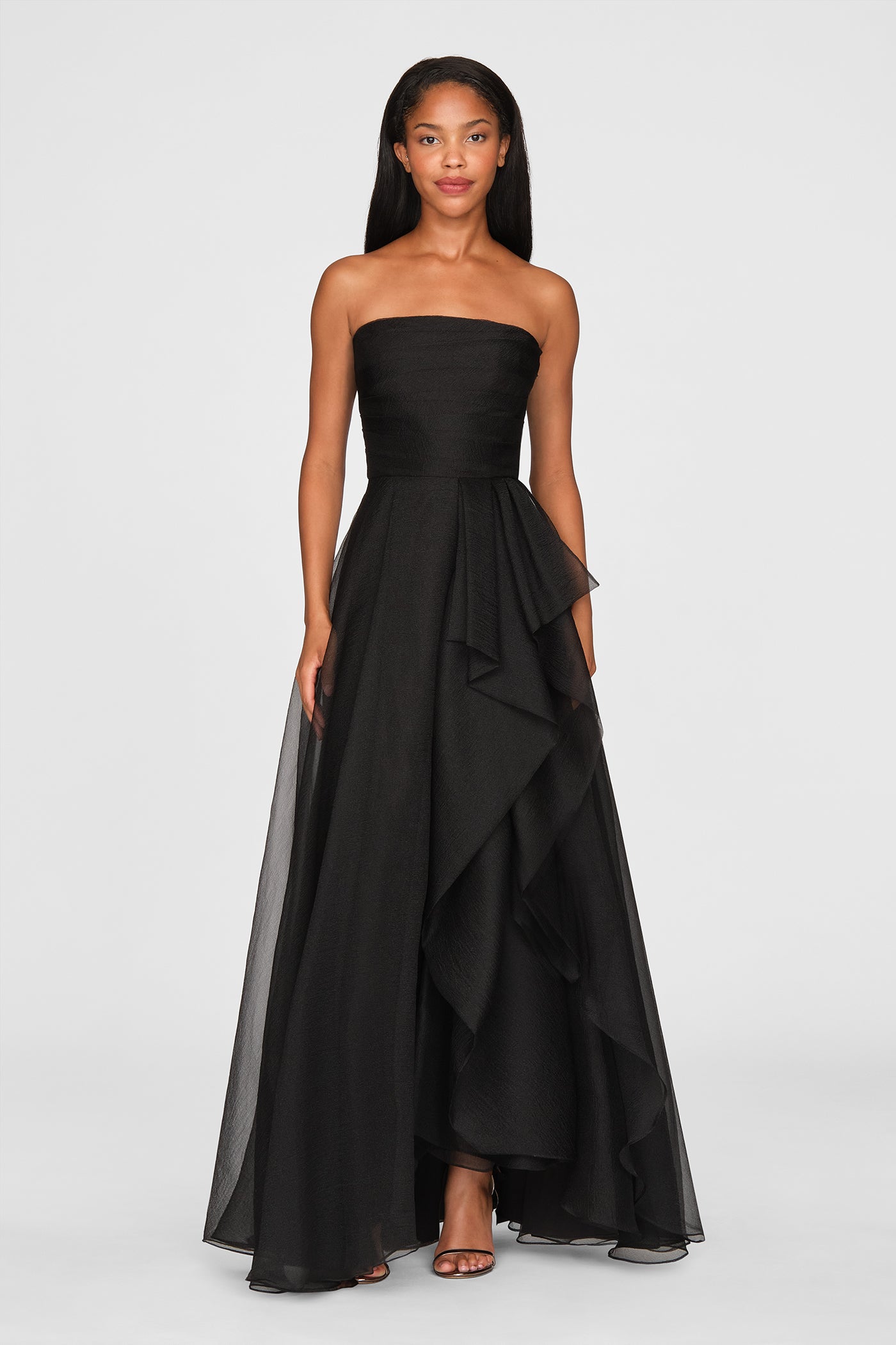 Teresa Strapless Draped Gown 8 / Black