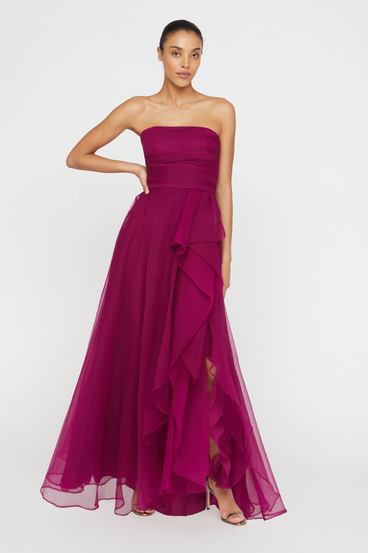 Teresa Strapless Draped Gown
