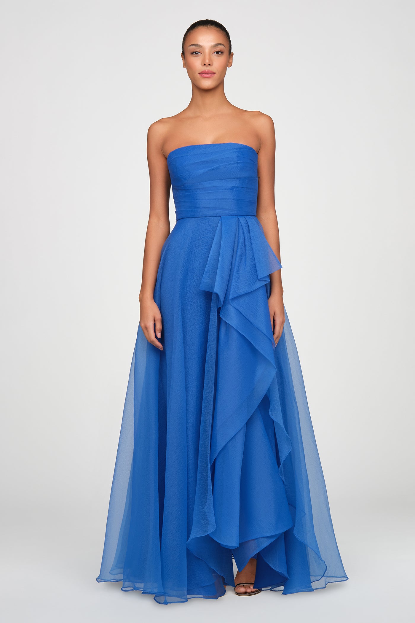 Teresa Strapless Draped Gown 12 / Brilliant Blue Teresa Strapless Draped Gown 12 / Brilliant Blue