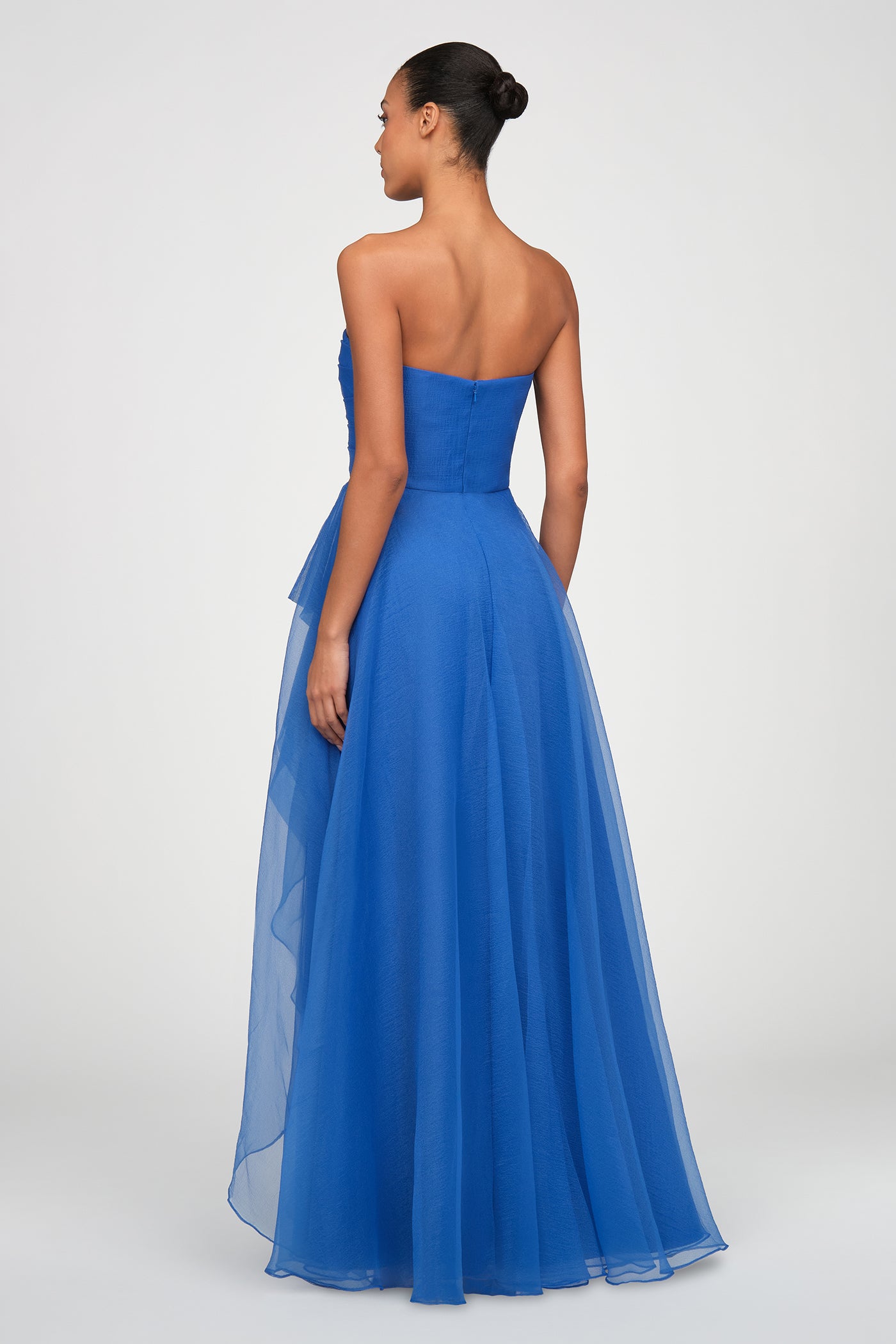 Teresa Strapless Draped Gown 12 / Brilliant Blue