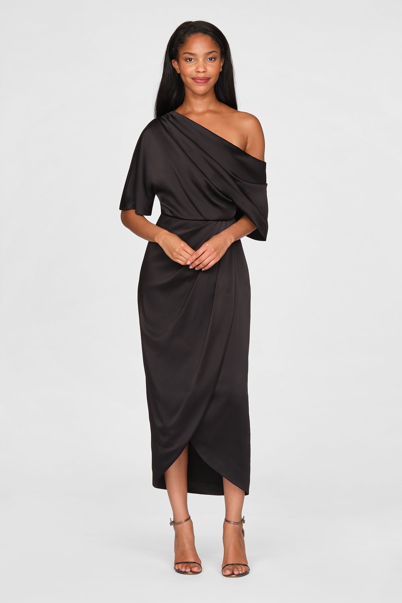 Theia Women's Rayna One-Shoulder Gown - Black