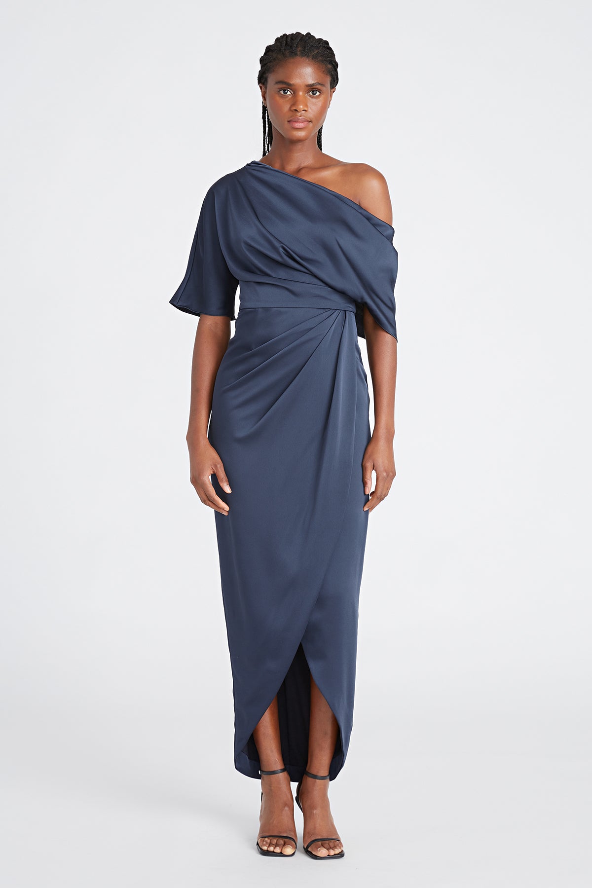Theia Women's Rayna One-Shoulder Gown - Odyssey Grey - Size 8 Theia Women's Rayna One-Shoulder Gown - Odyssey Grey - Size 8