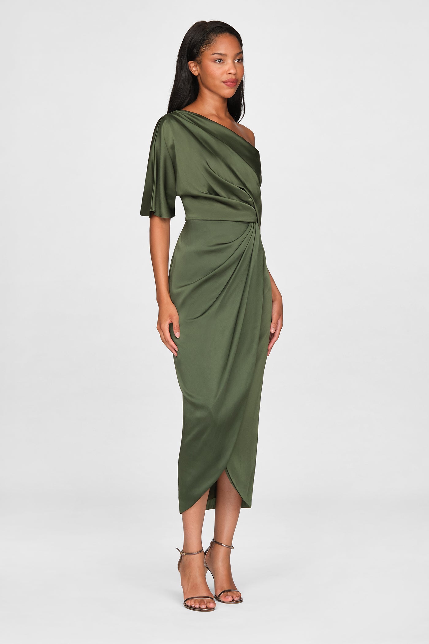 Theia Women's Rayna One-Shoulder Gown - Moss Green