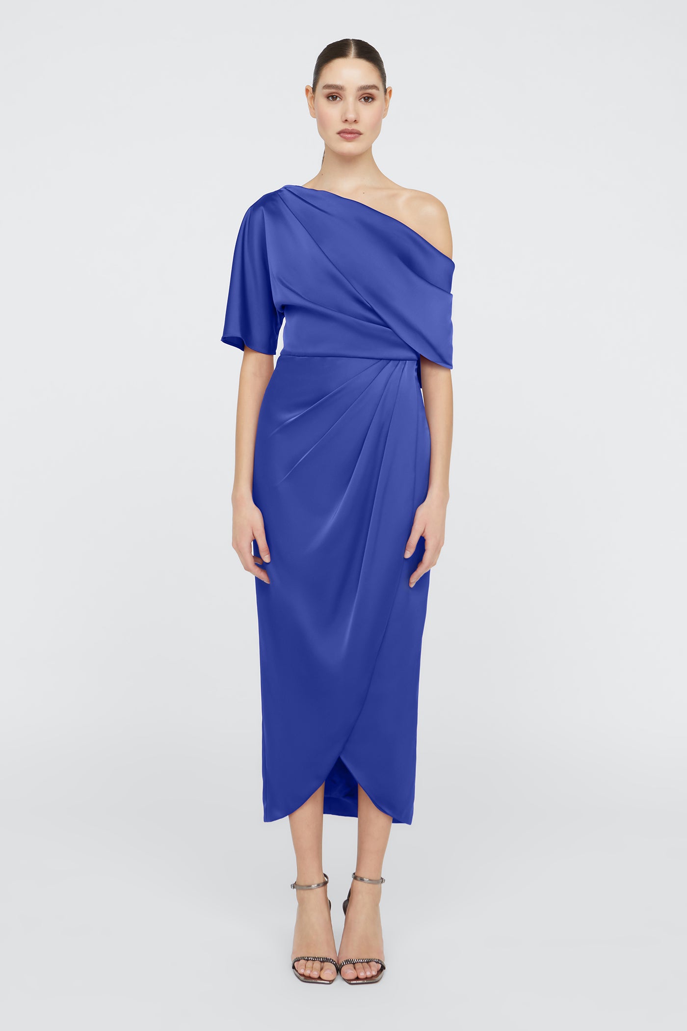theia one shoulder dress Theia Women's Rayna One-Shoulder Gown - Moss Green