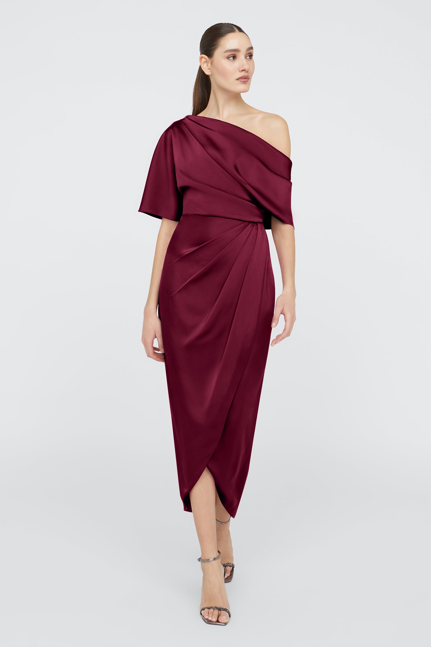 Theia Women's Rayna One-Shoulder Gown - Oxblood