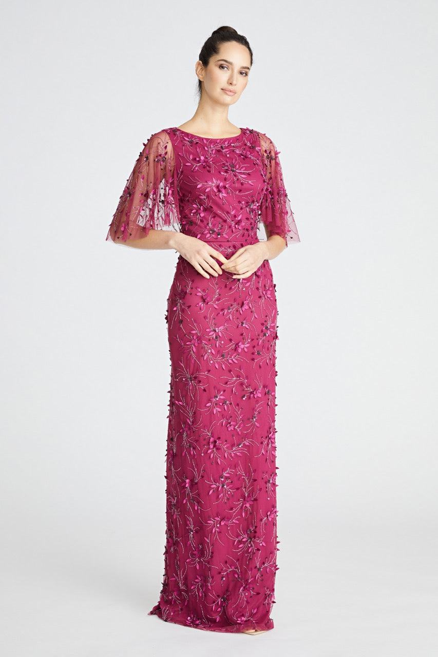 Romina Beaded Petal Gown