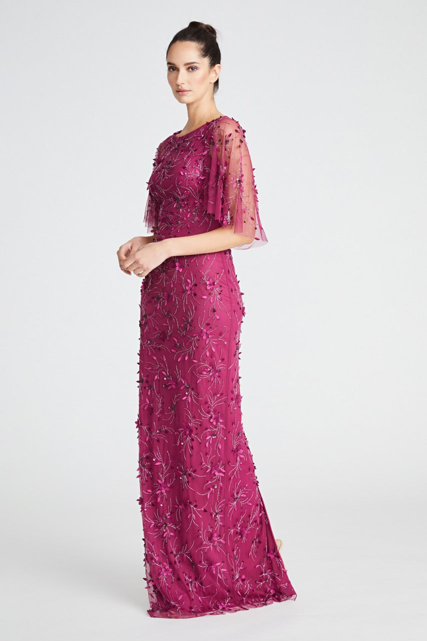 Romina Beaded Petal Gown