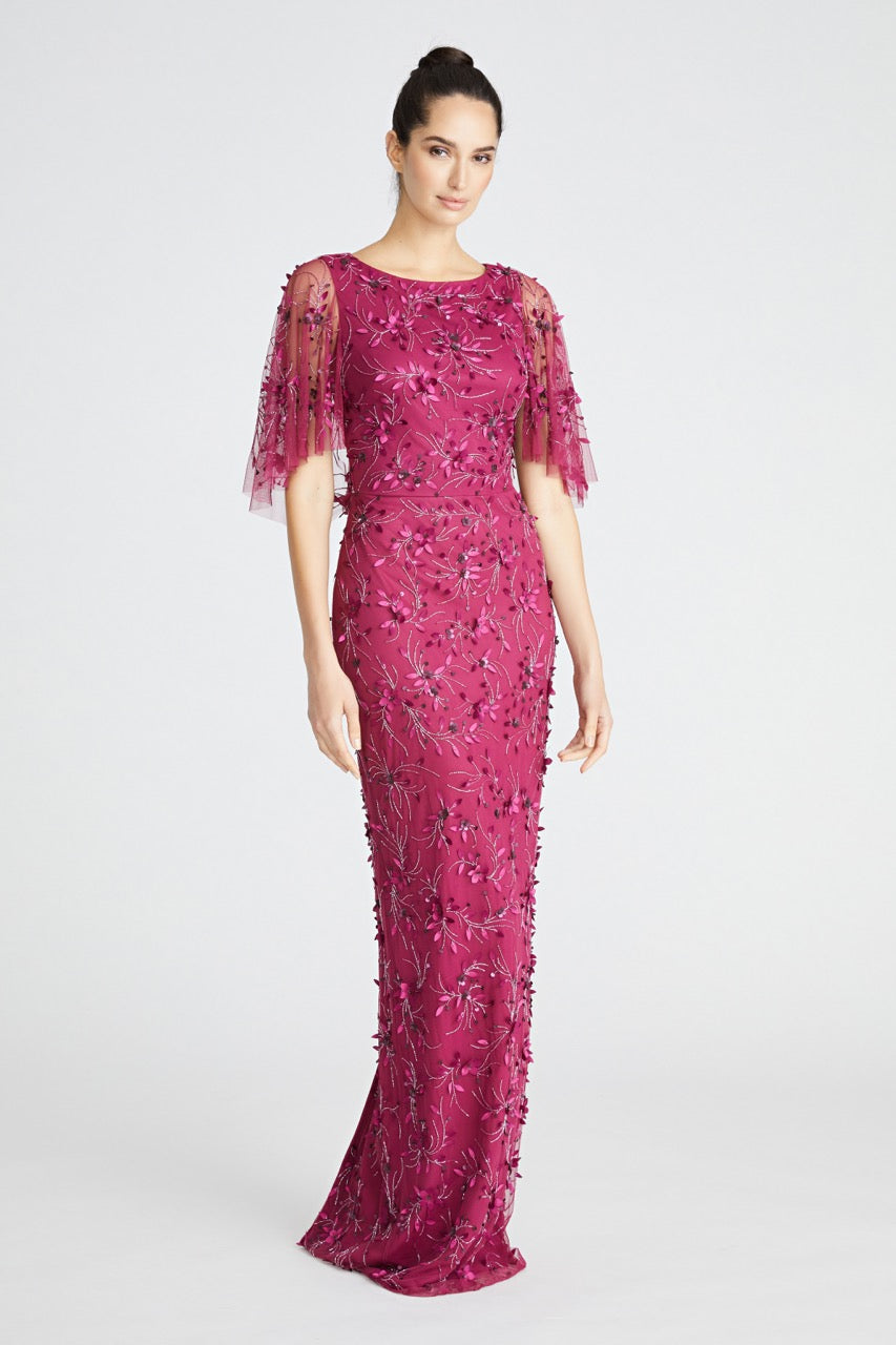Romina Beaded Petal Gown