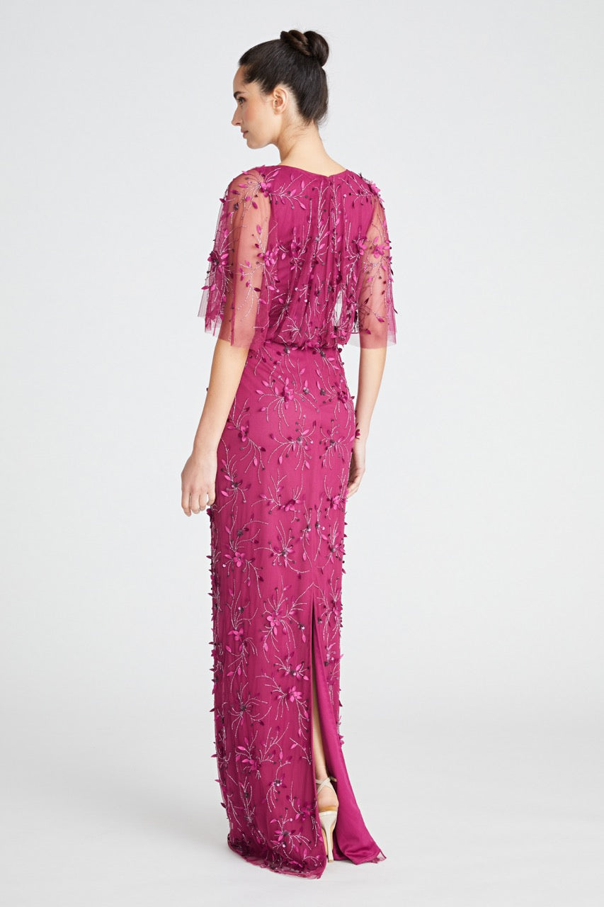Romina Beaded Petal Gown