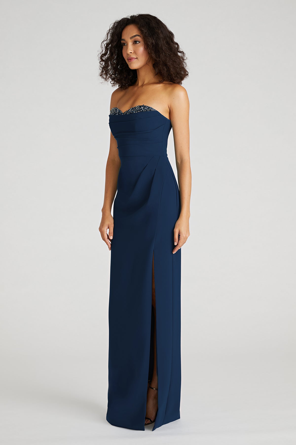 Theia Women's Anastasia Embellished Strapless Gown - Navy Theia Women's Anastasia Embellished Strapless Gown - Navy