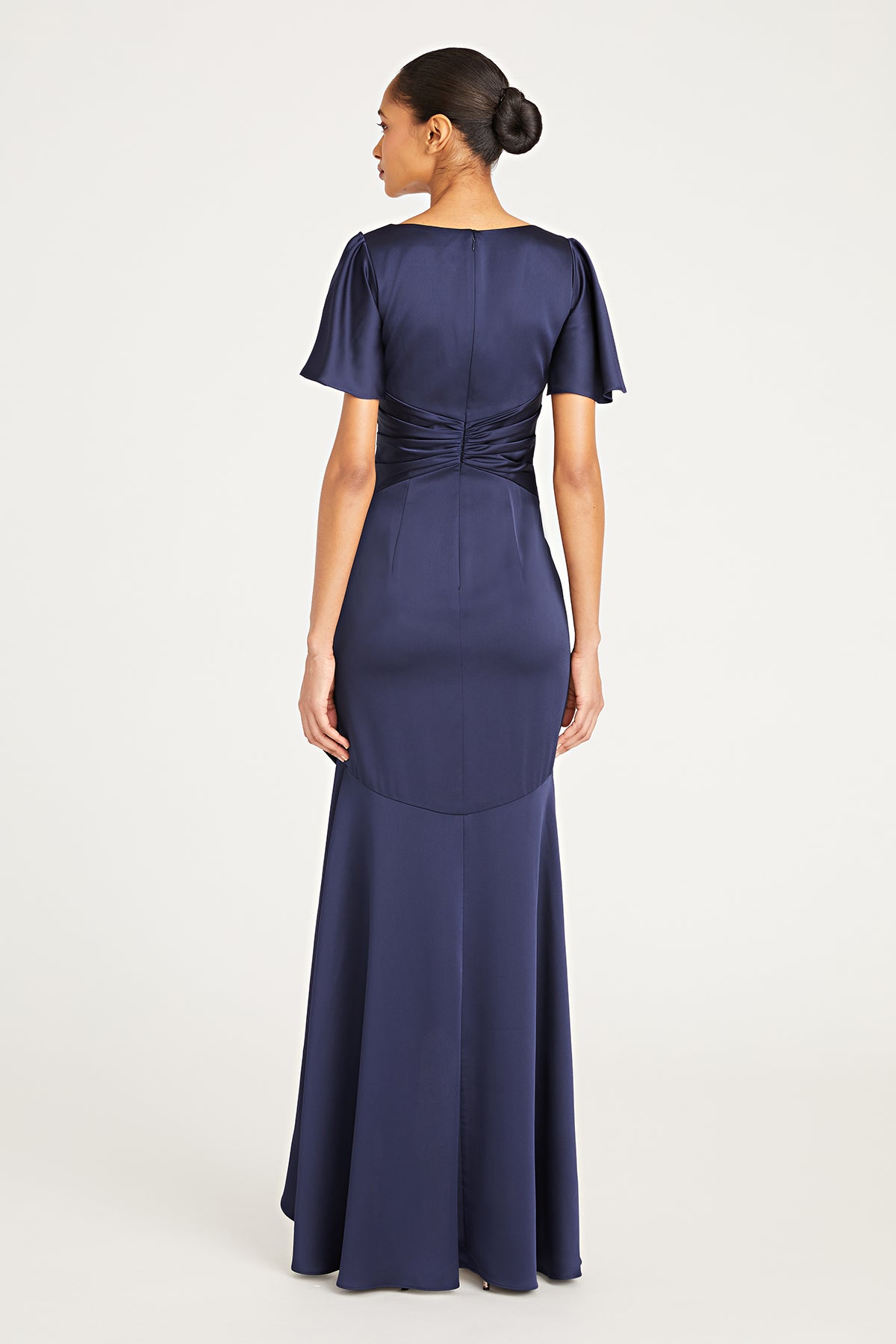 theia v neck satin dress Theia