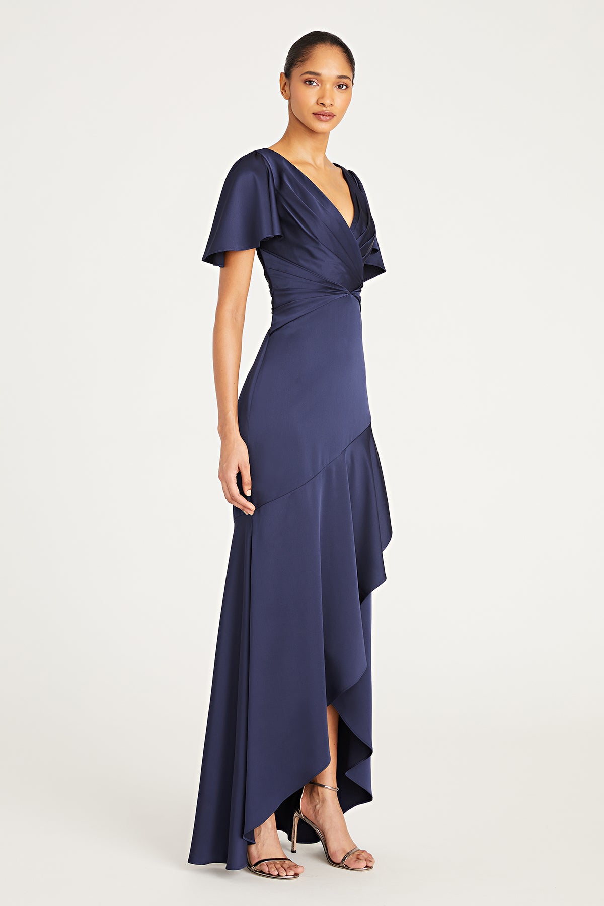 Valencia V Neck Satin Gown