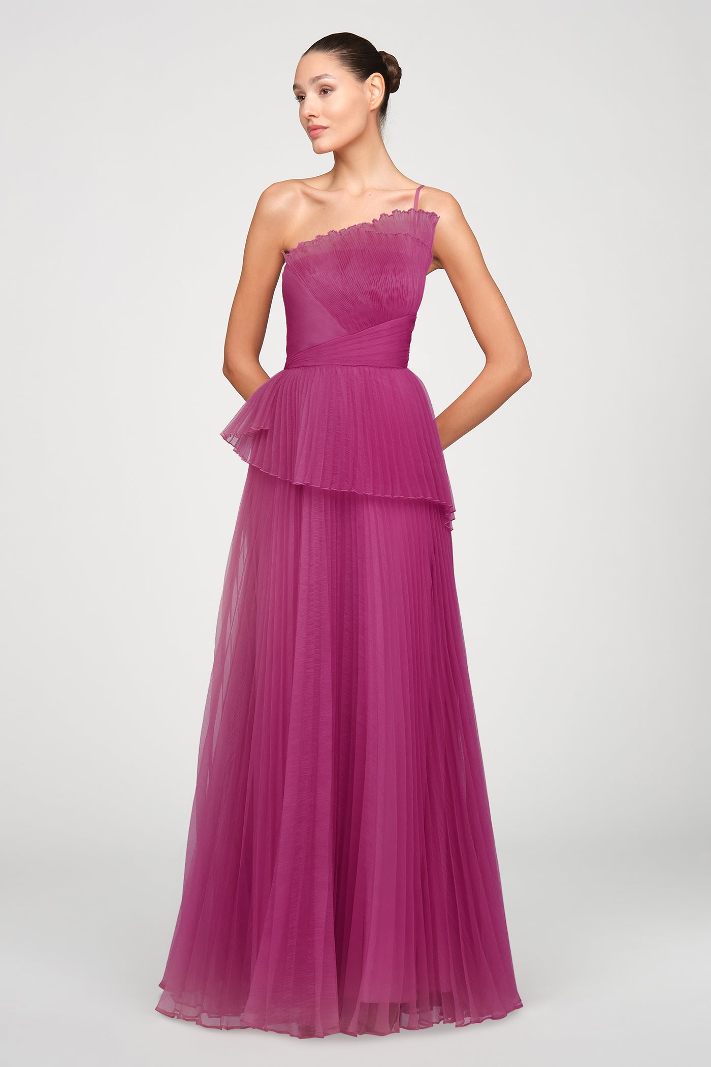 Delphine Pleated Organza Gown – THEIA