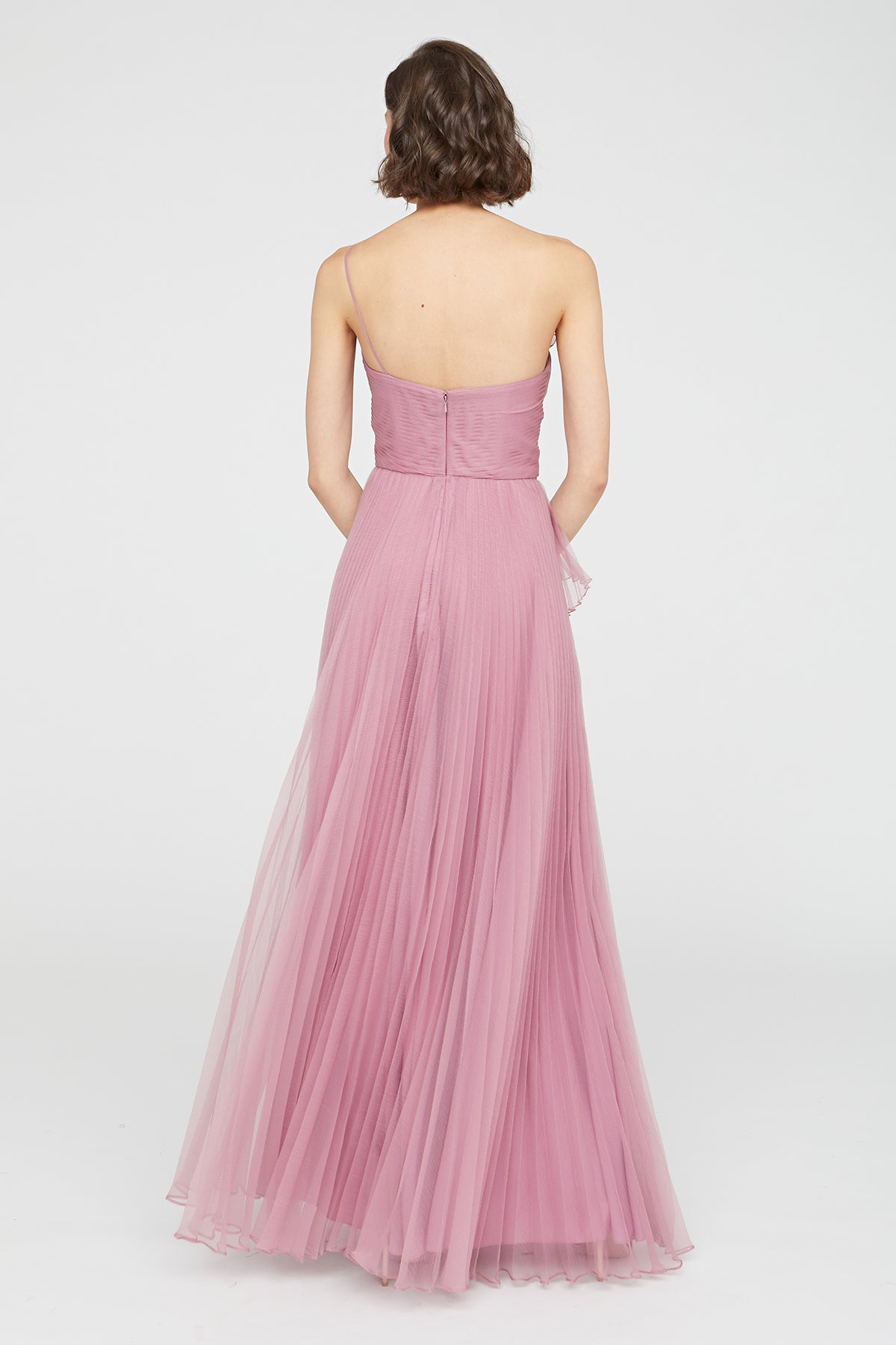 Delphine Pleated Organza Gown