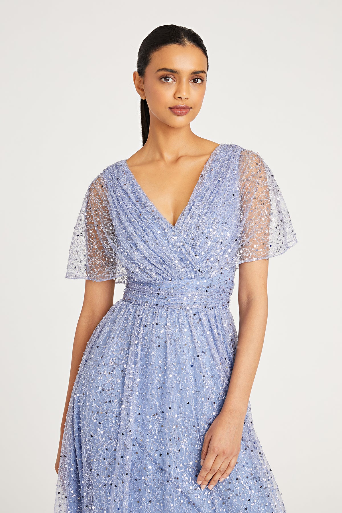 Sabine V-Neck Beaded Gown