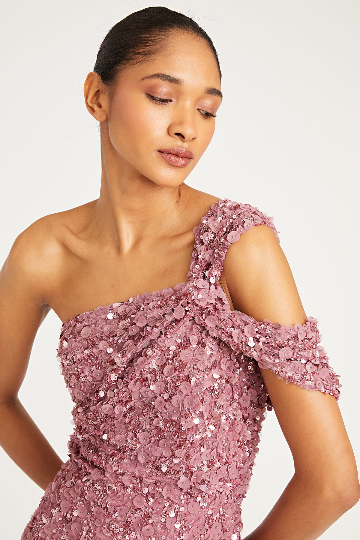 Renata Beaded Petal Gown