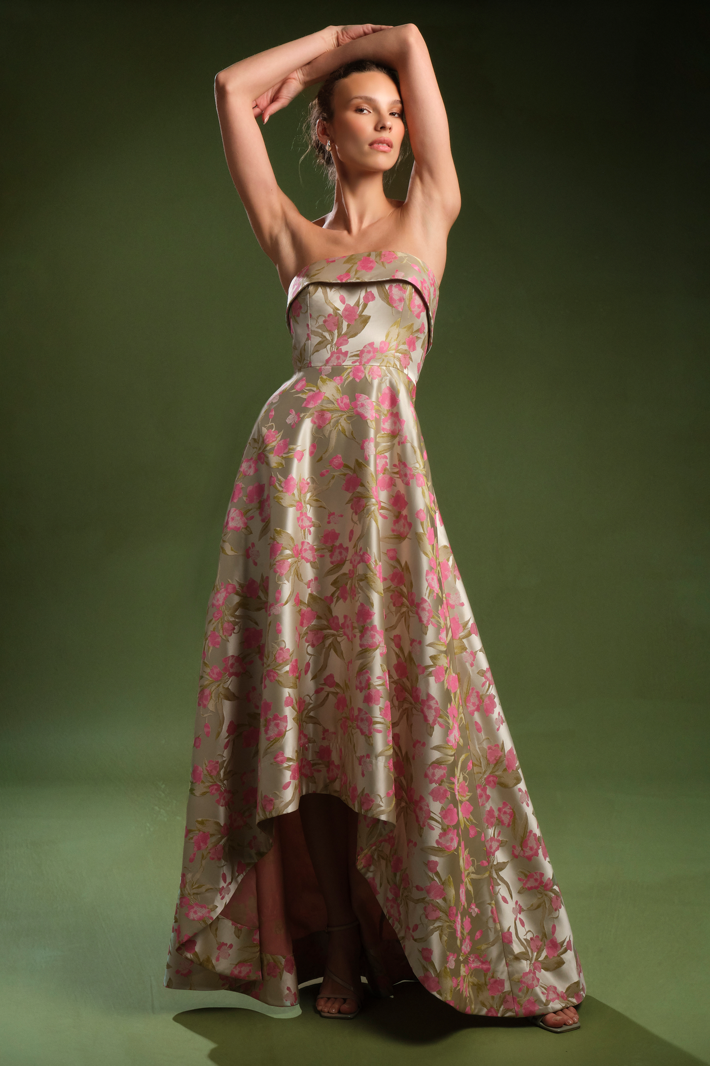 Sylvana Jacquard High Low Gown – THEIA