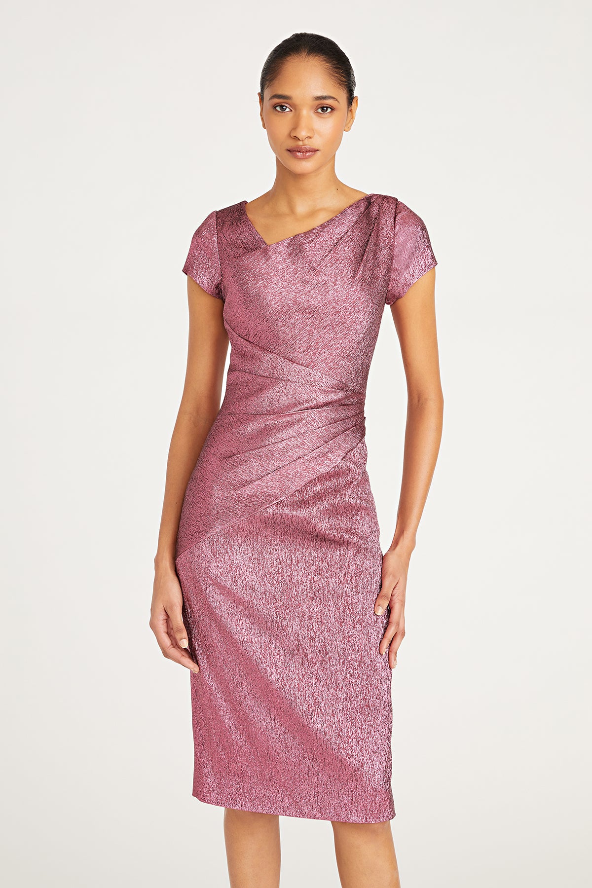 Rose Asymmetric Cocktail Dress