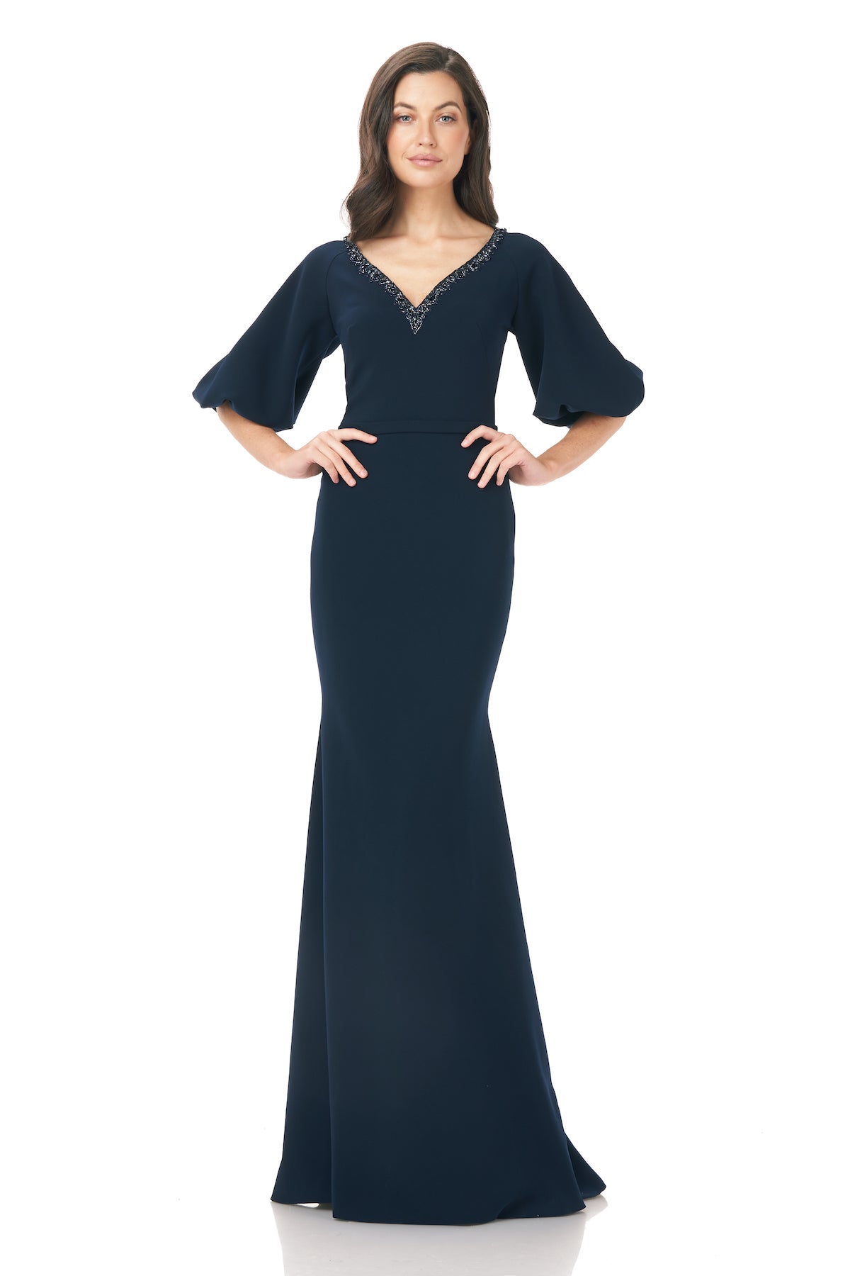 Crepe Fitted Gown THEIA Crepe Fitted Gown THEIA