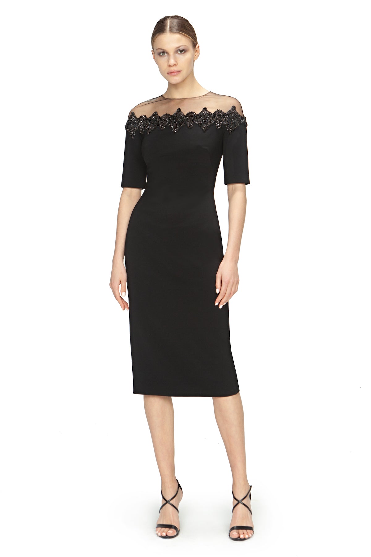 illusion yoke crepe cocktail dress Maggy London | Dresses | Maggy London Illusion Yoke Crepe Cocktail Dress Black Nwt Sz 8 Elegant Cocktail