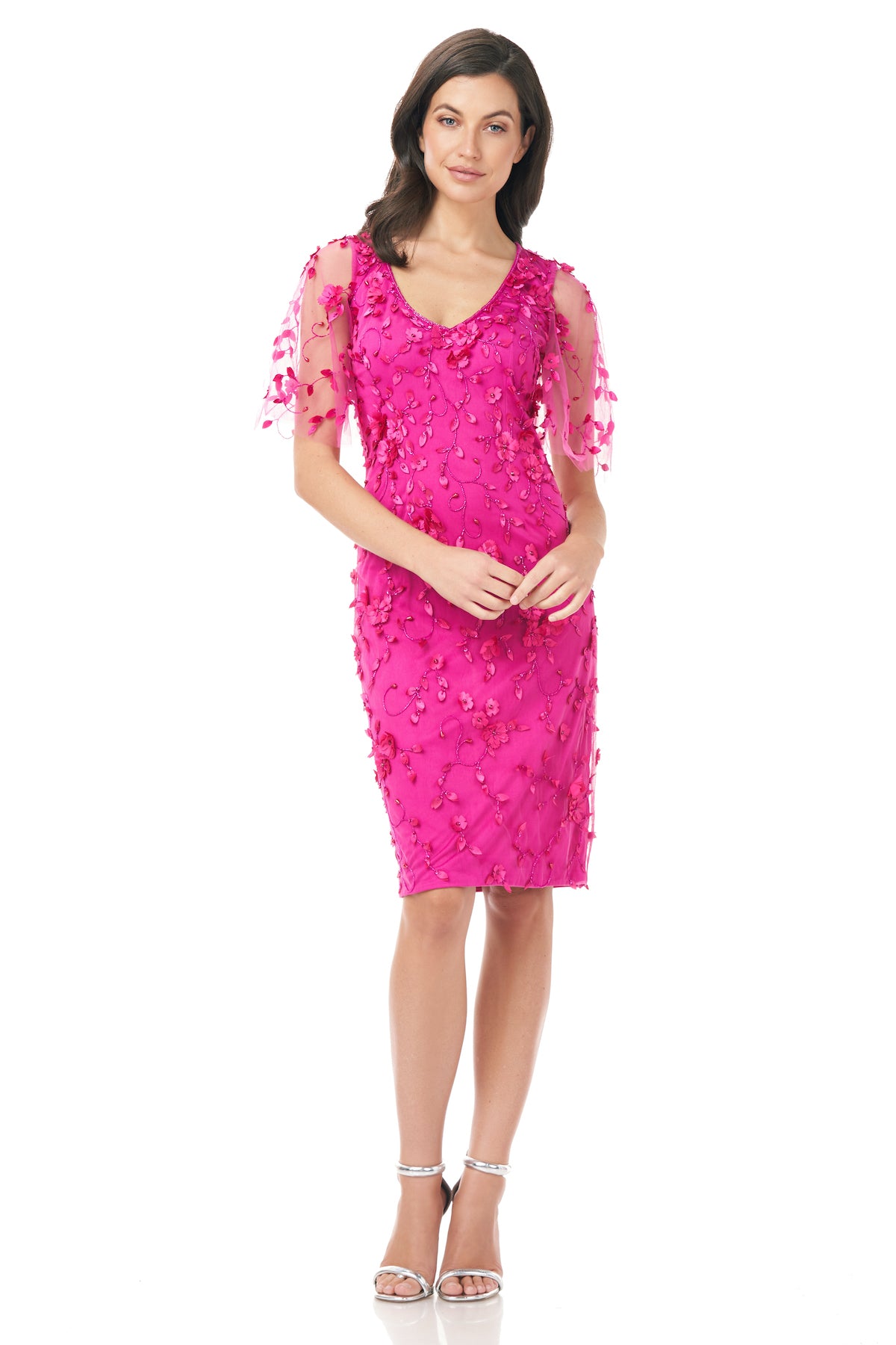 V-Neck Beaded Dress THEIA V-Neck Beaded Dress THEIA