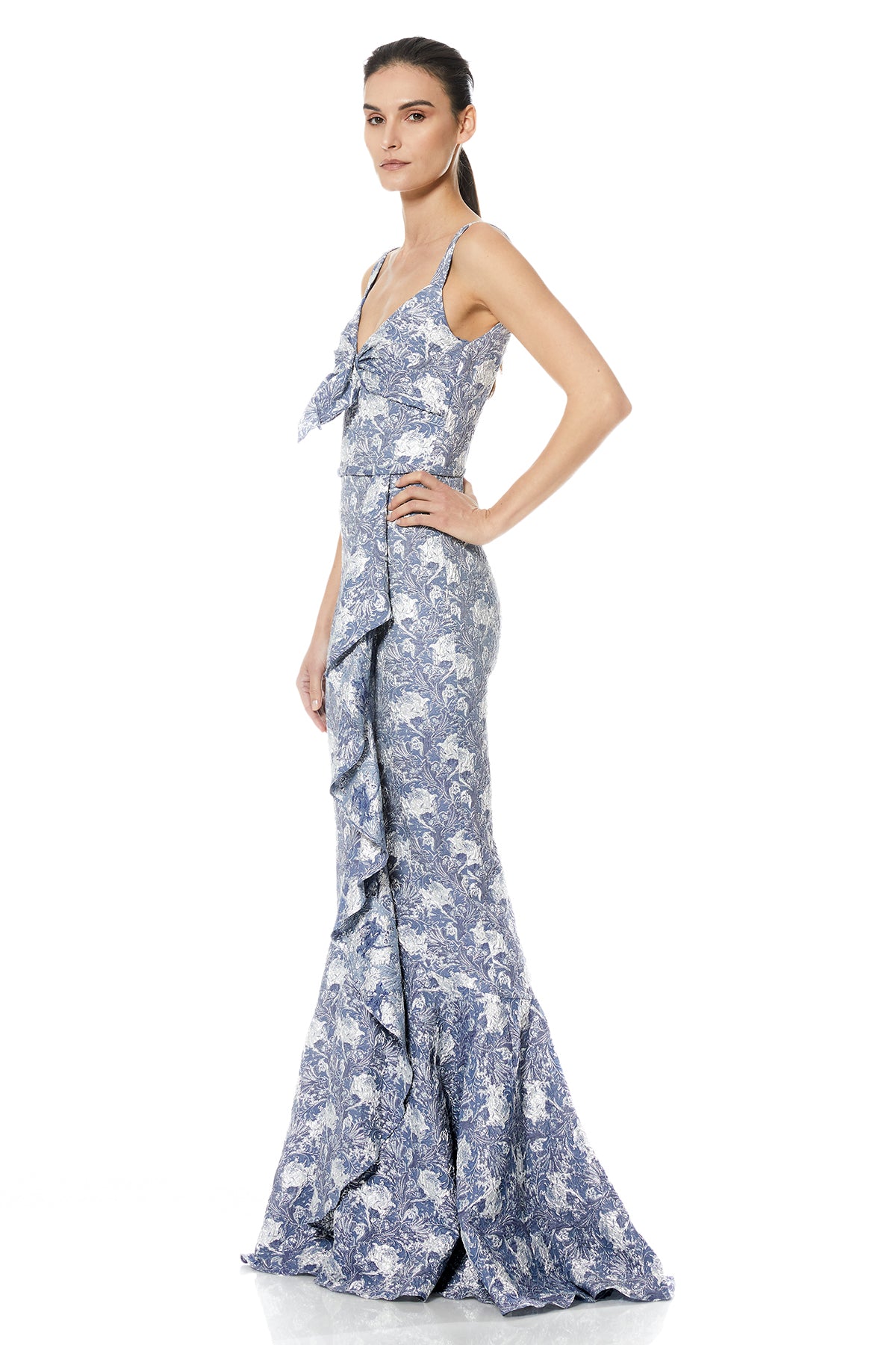 Denver Tie Ruffled Gown