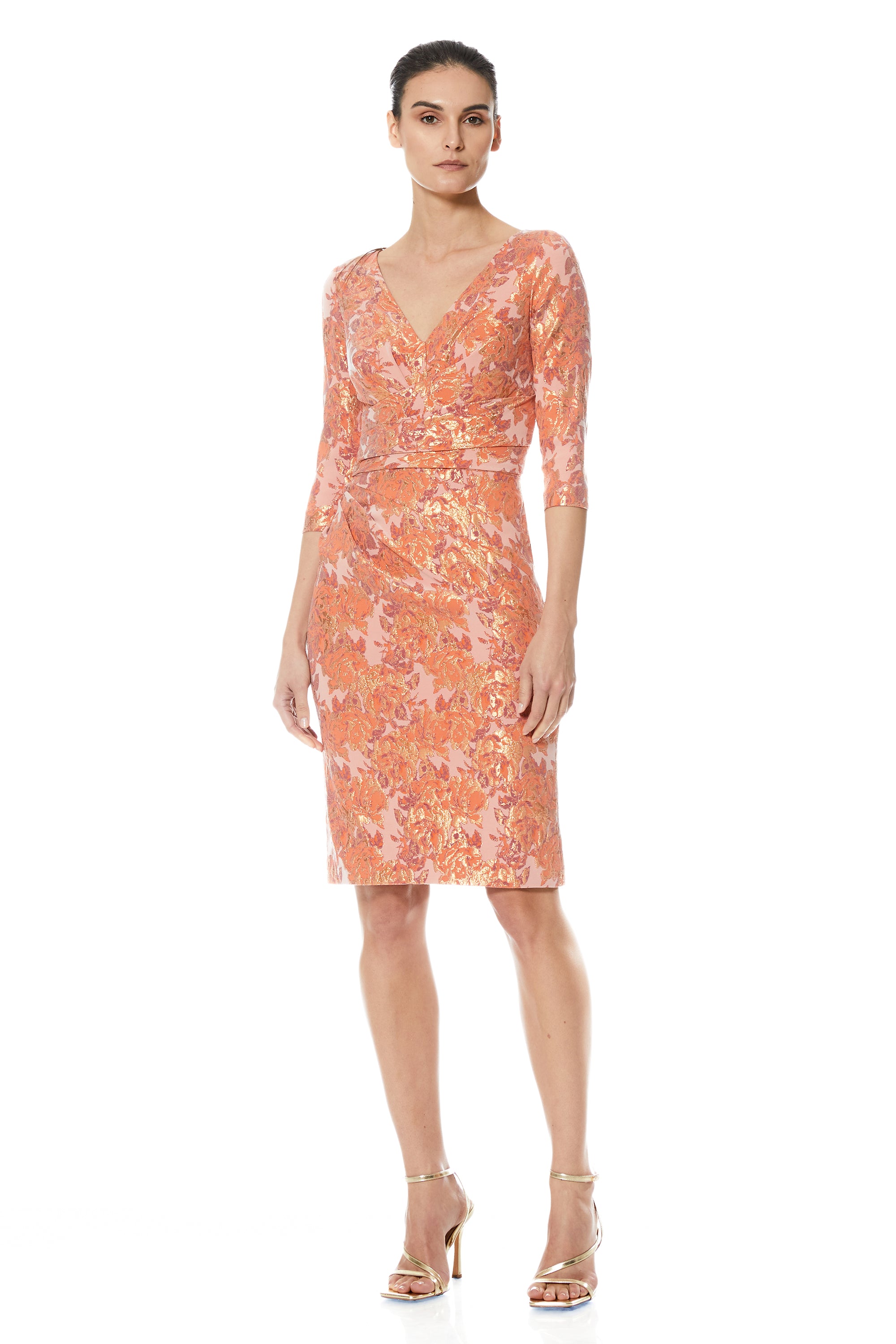 Della V-Neck Knee Length Dress