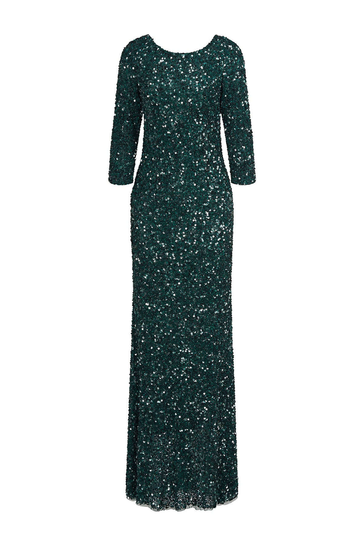 3/4 Sleeve Sequin Gown