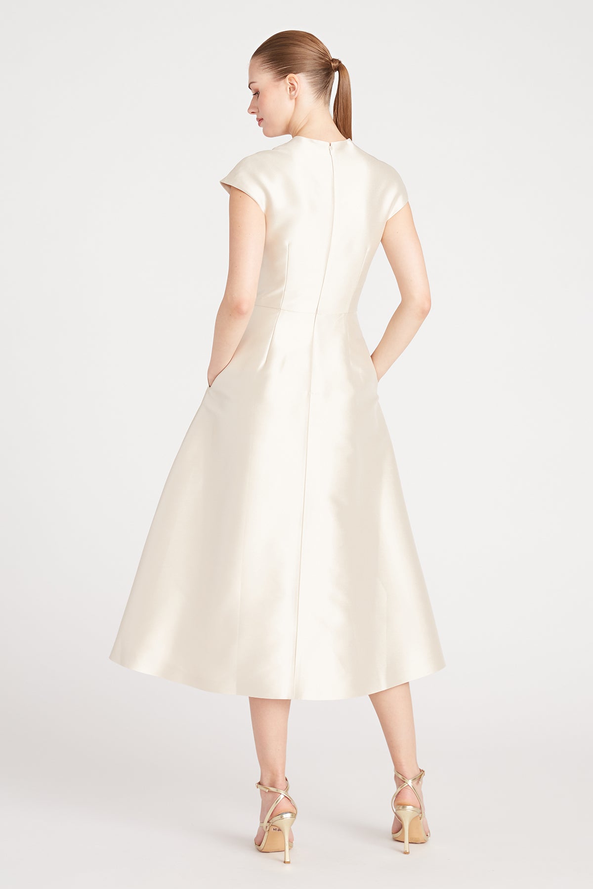 Cap Sleeve Tea Length Dress