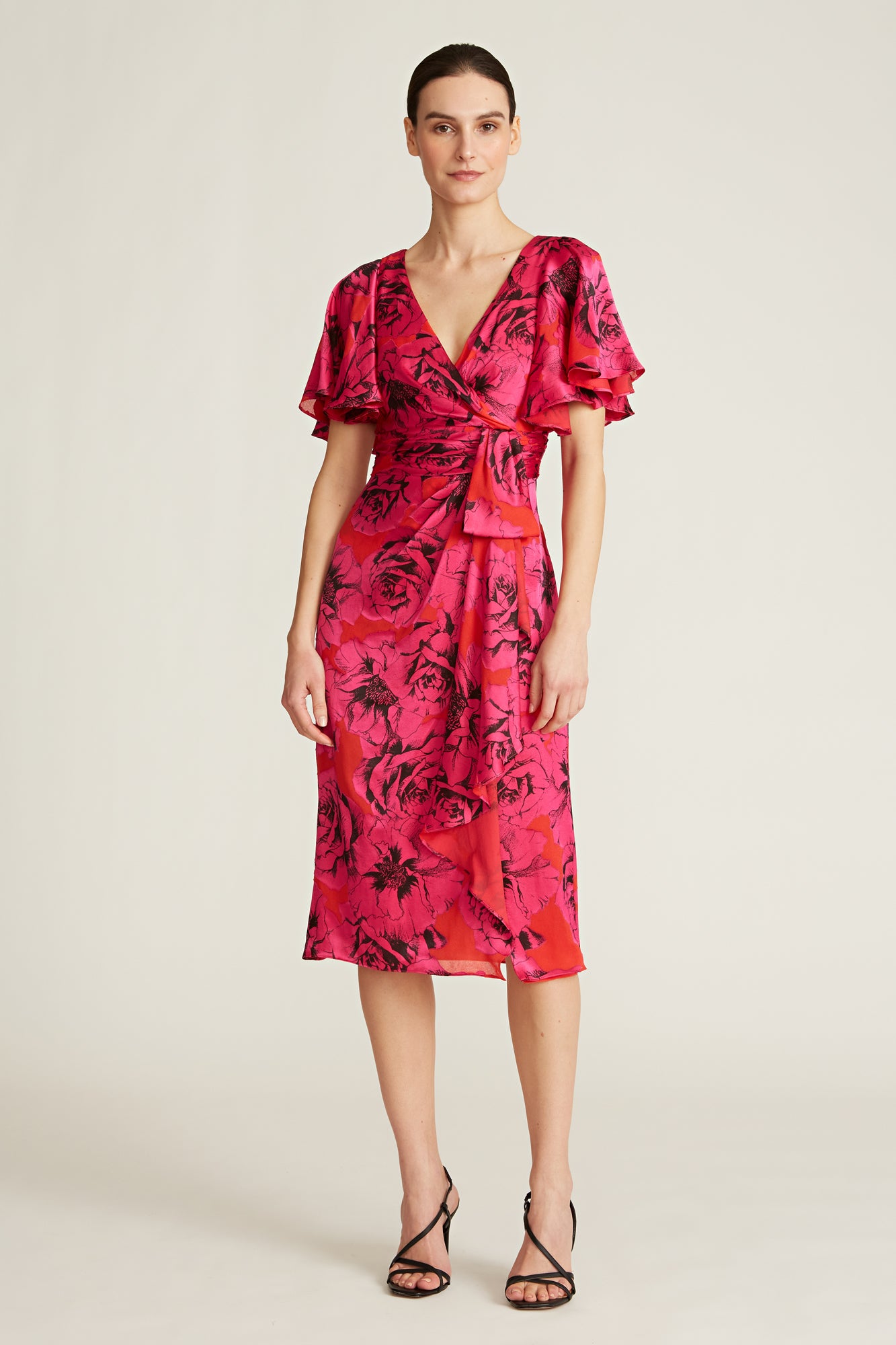 Sadie Satin Burnout Midi Dress