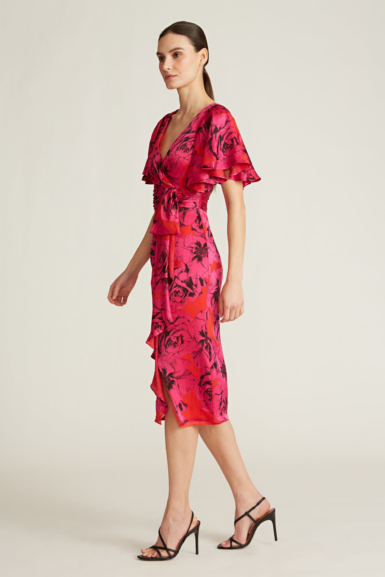 Sadie Satin Burnout Midi Dress