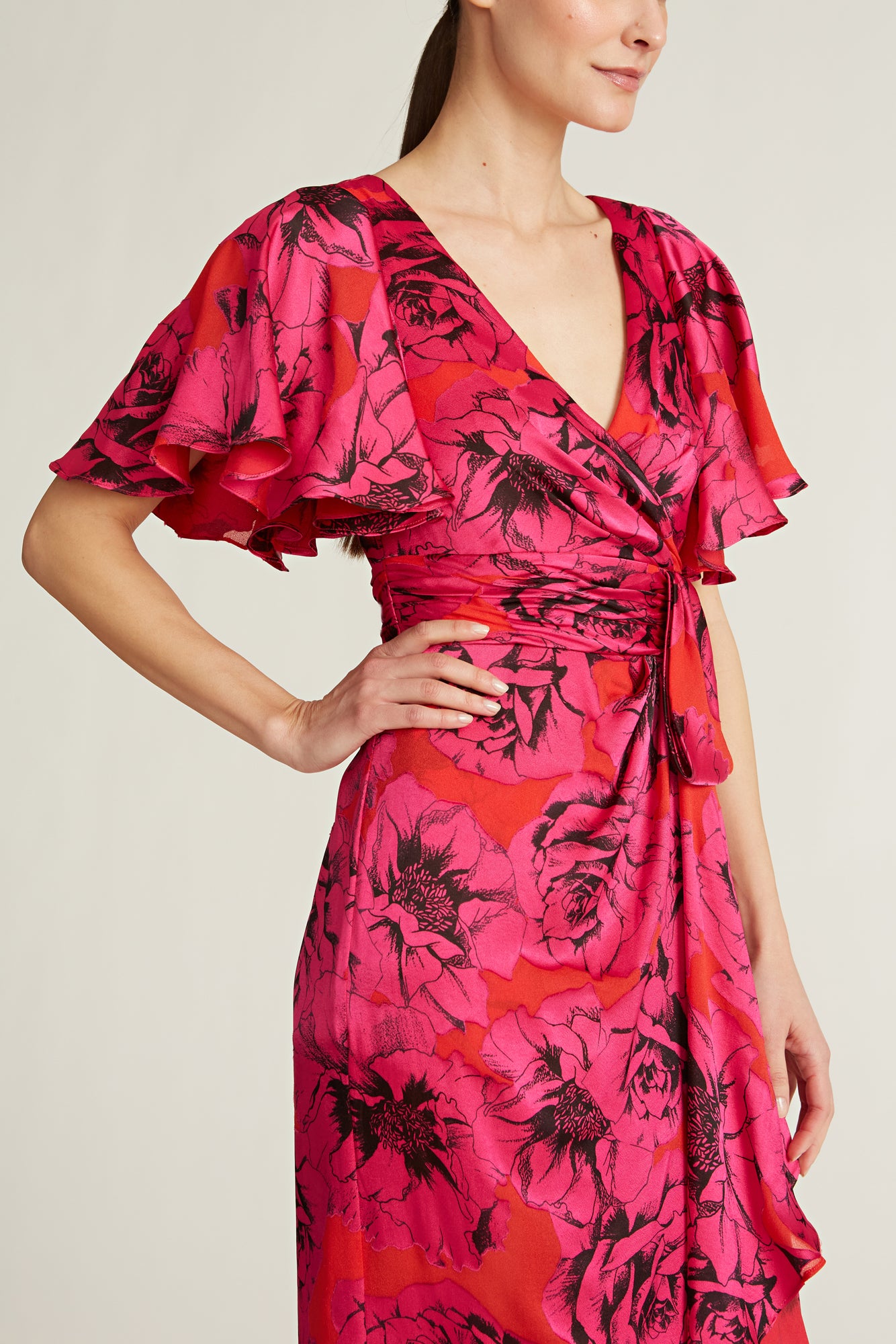 Sadie Satin Burnout Midi Dress