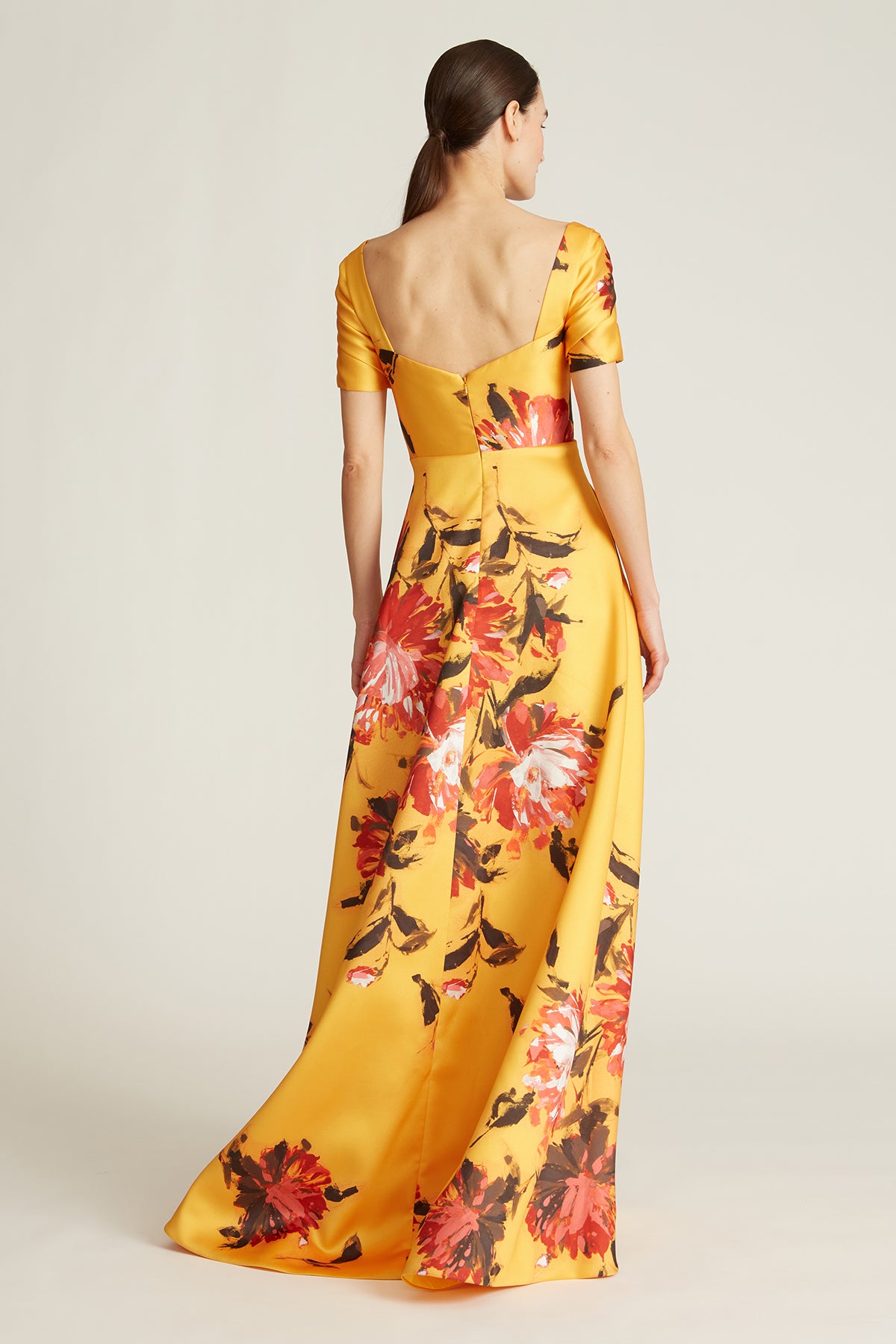 Peyton Printed Mikado Gown