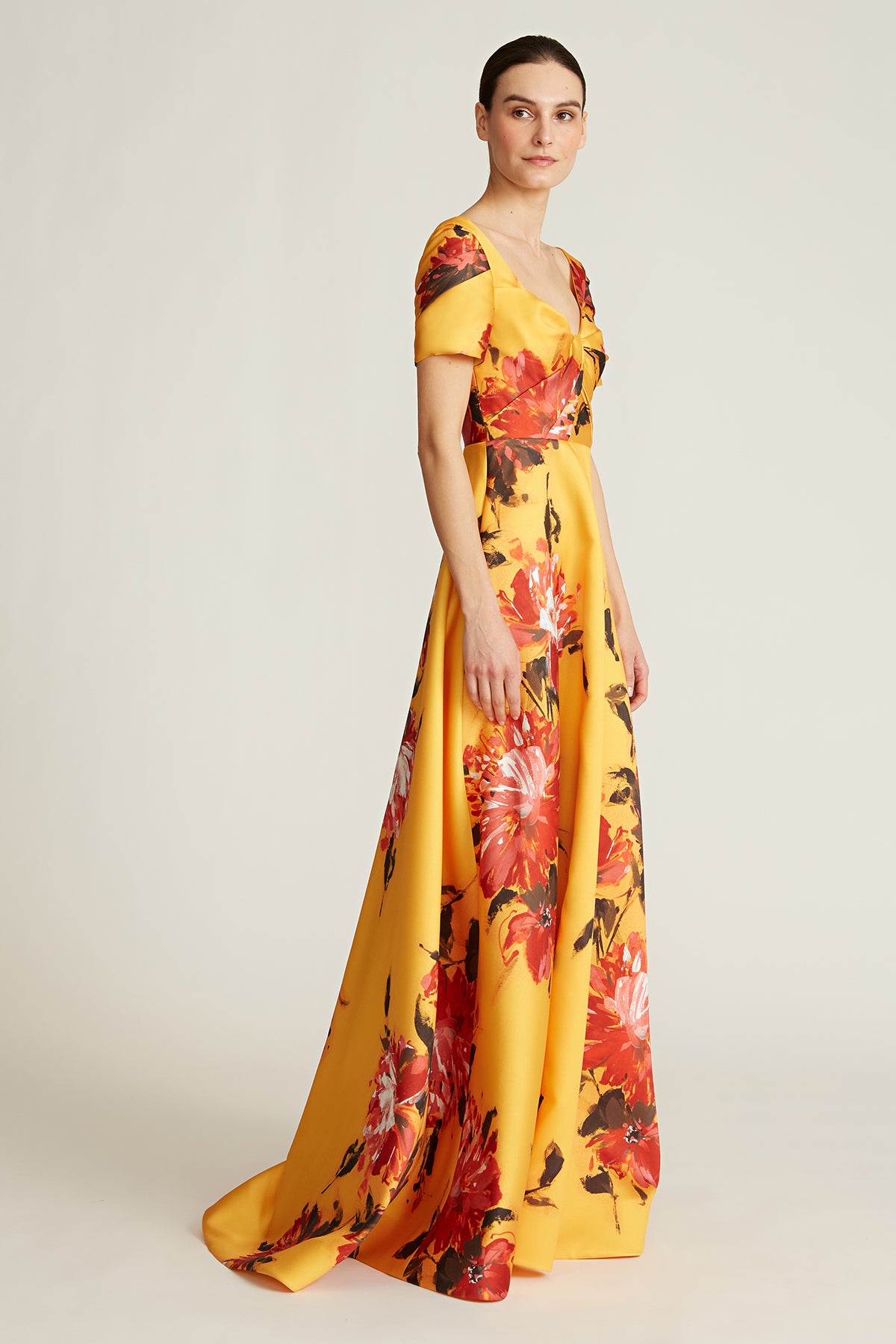 Peyton Printed Mikado Gown