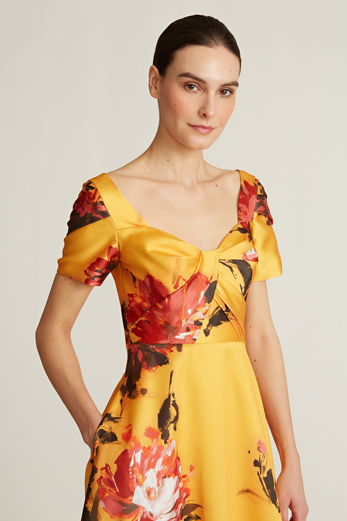 Peyton Printed Mikado Gown