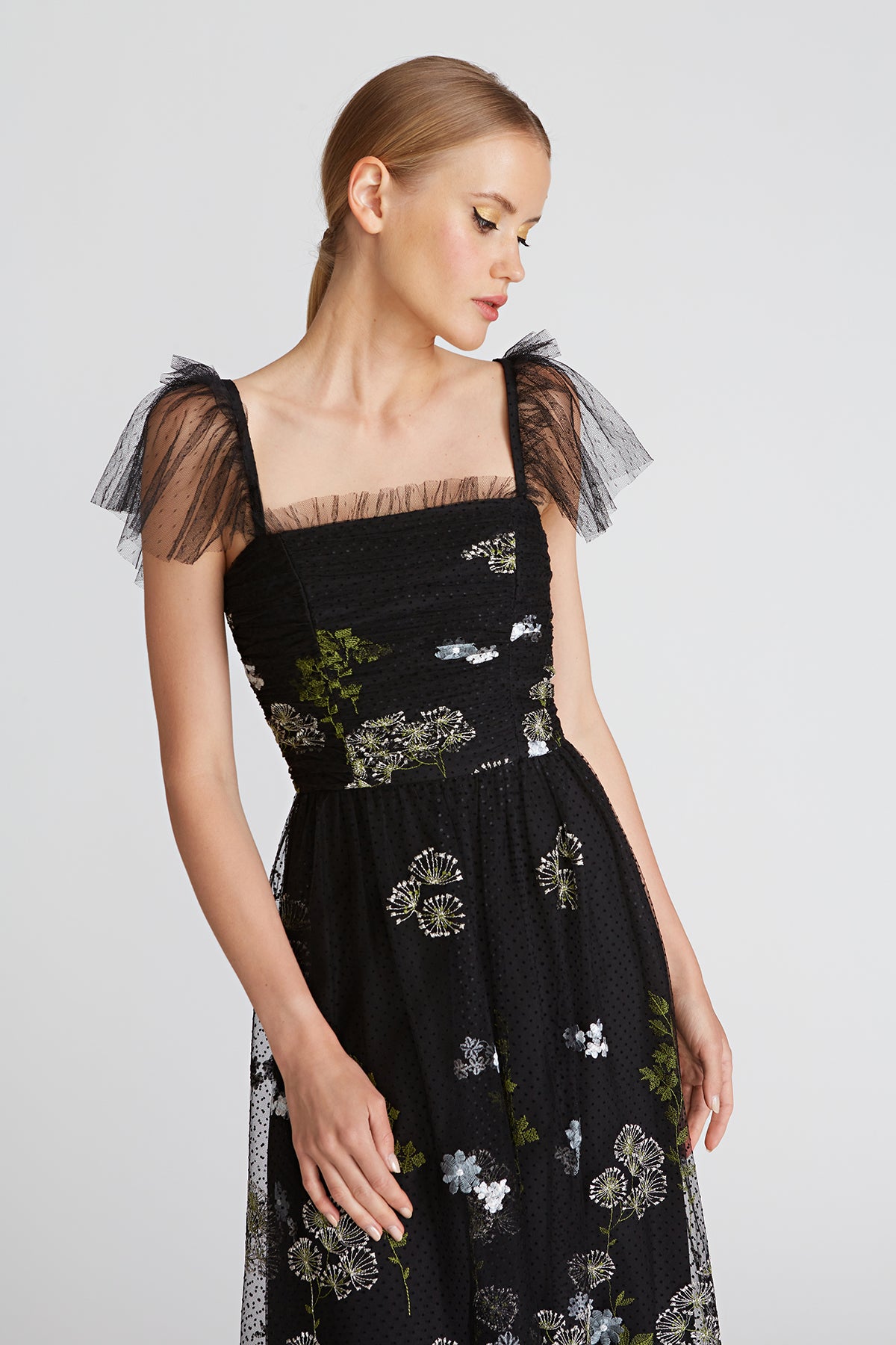 Kari Embroidered A-Line Gown