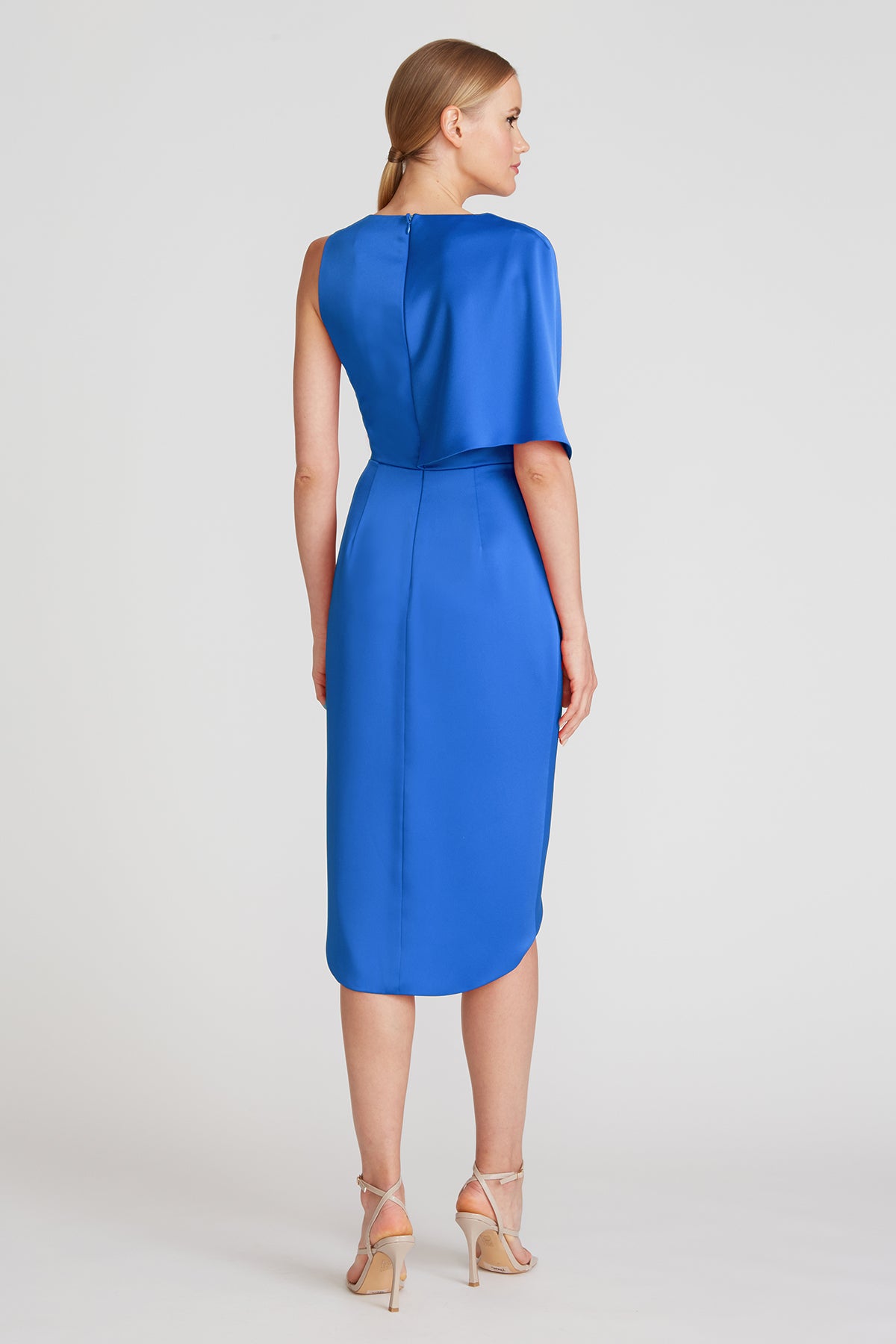 theia candace wrap cocktail dress Theia Candace Satin Cocktail Dress