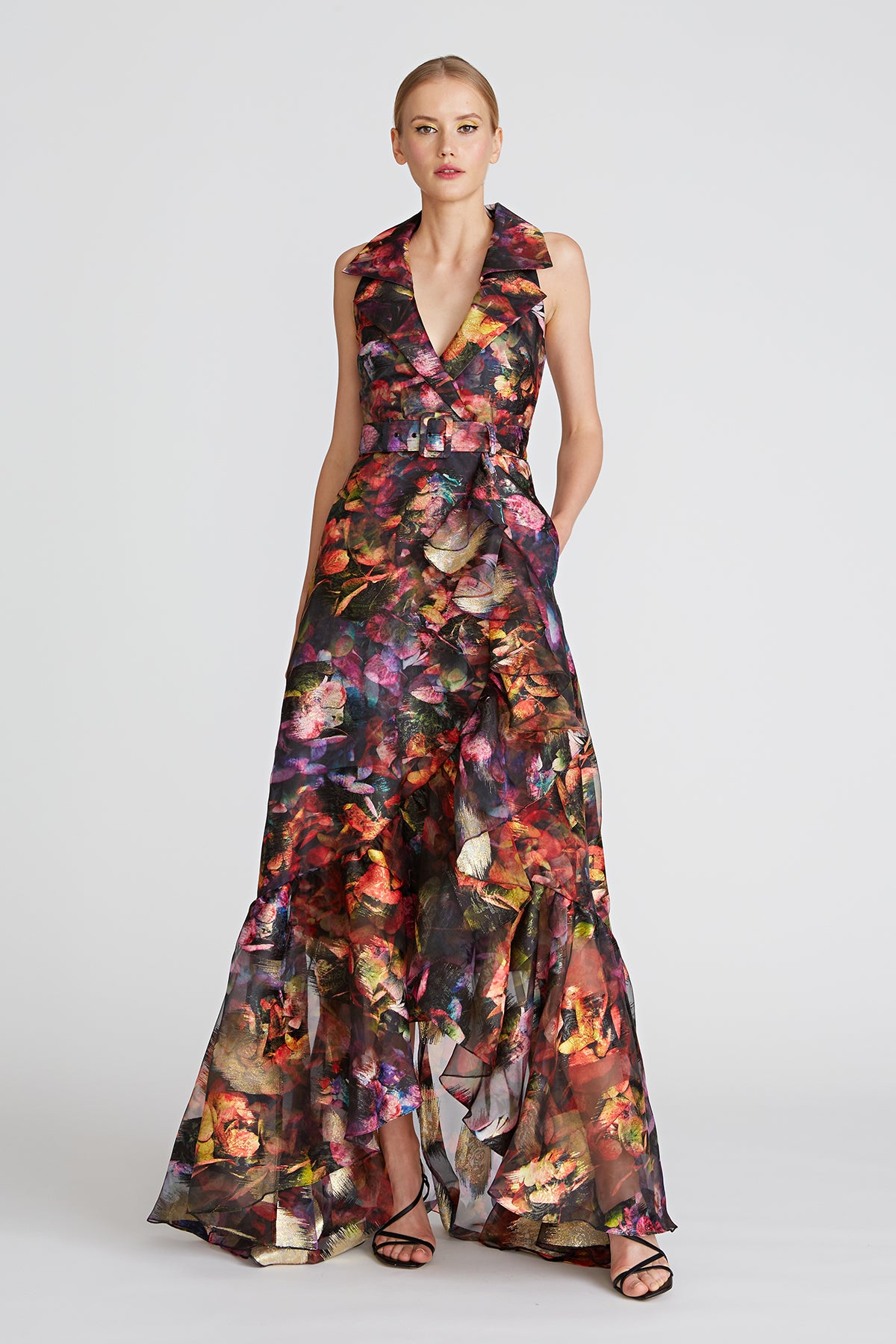 Frances Collared Wrap Gown