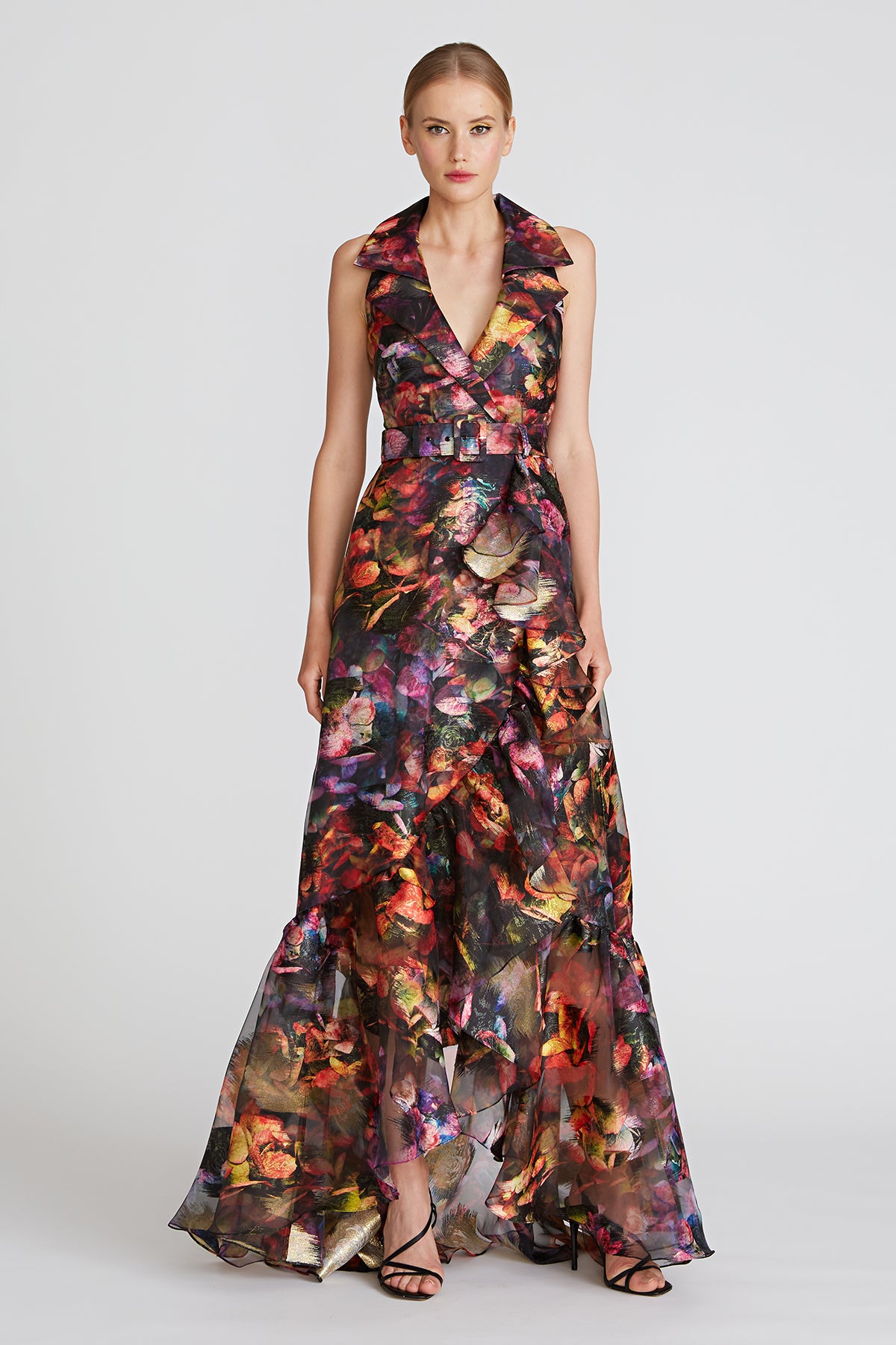 Frances Collared Wrap Gown