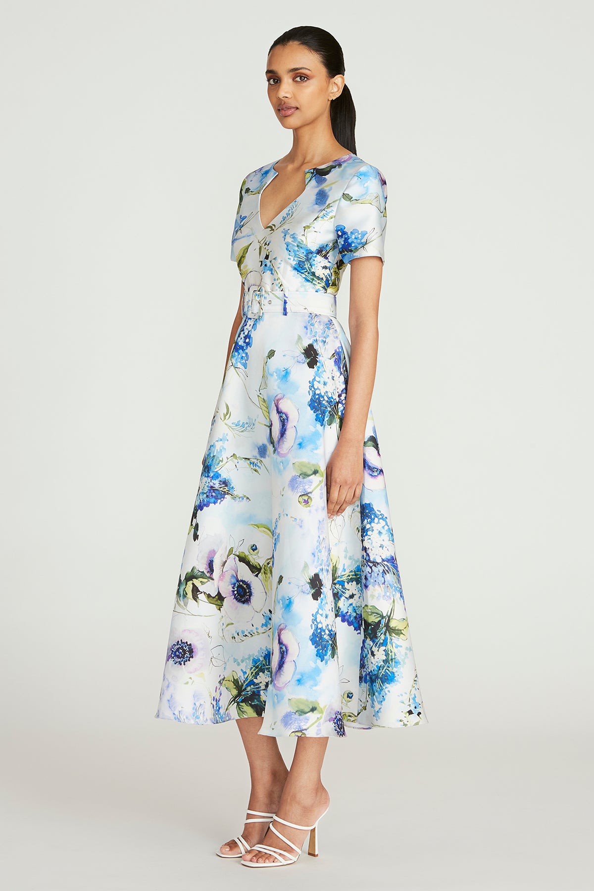 Sylvia Belted Tea Length Dress