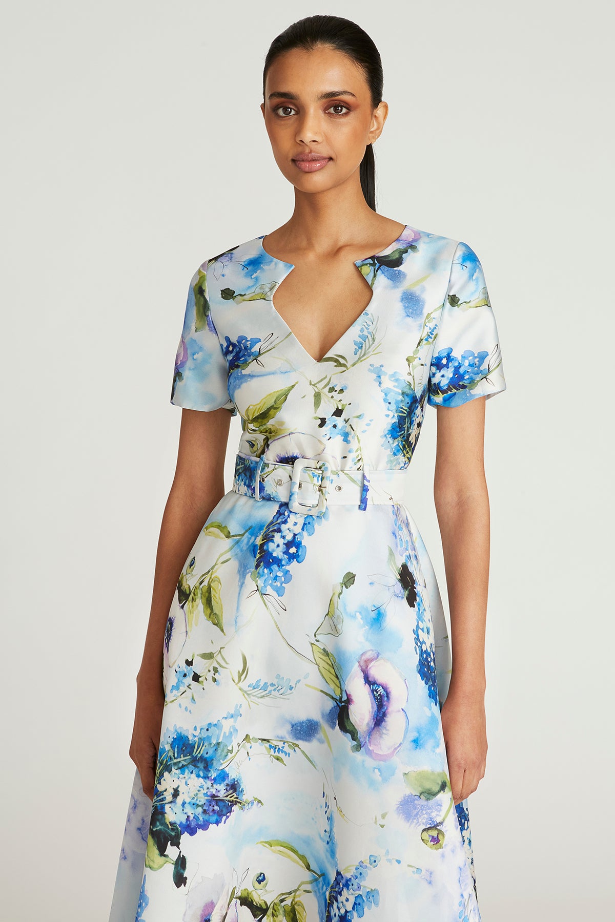 Sylvia Belted Tea Length Dress