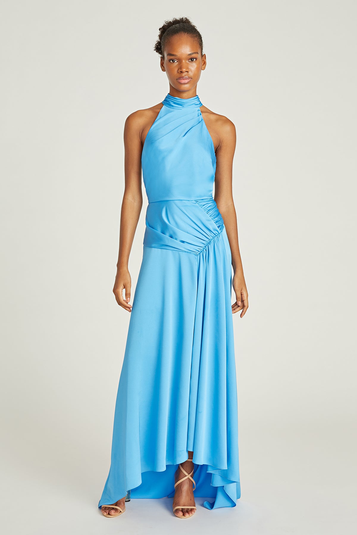 Hatice High Neck Halter Gown in Blue Jay | THEIA Hatice High Neck Halter Gown in Blue Jay | THEIA