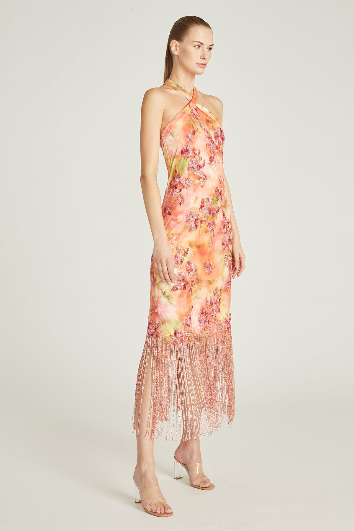 Brigitte Fringe Halter Dress
