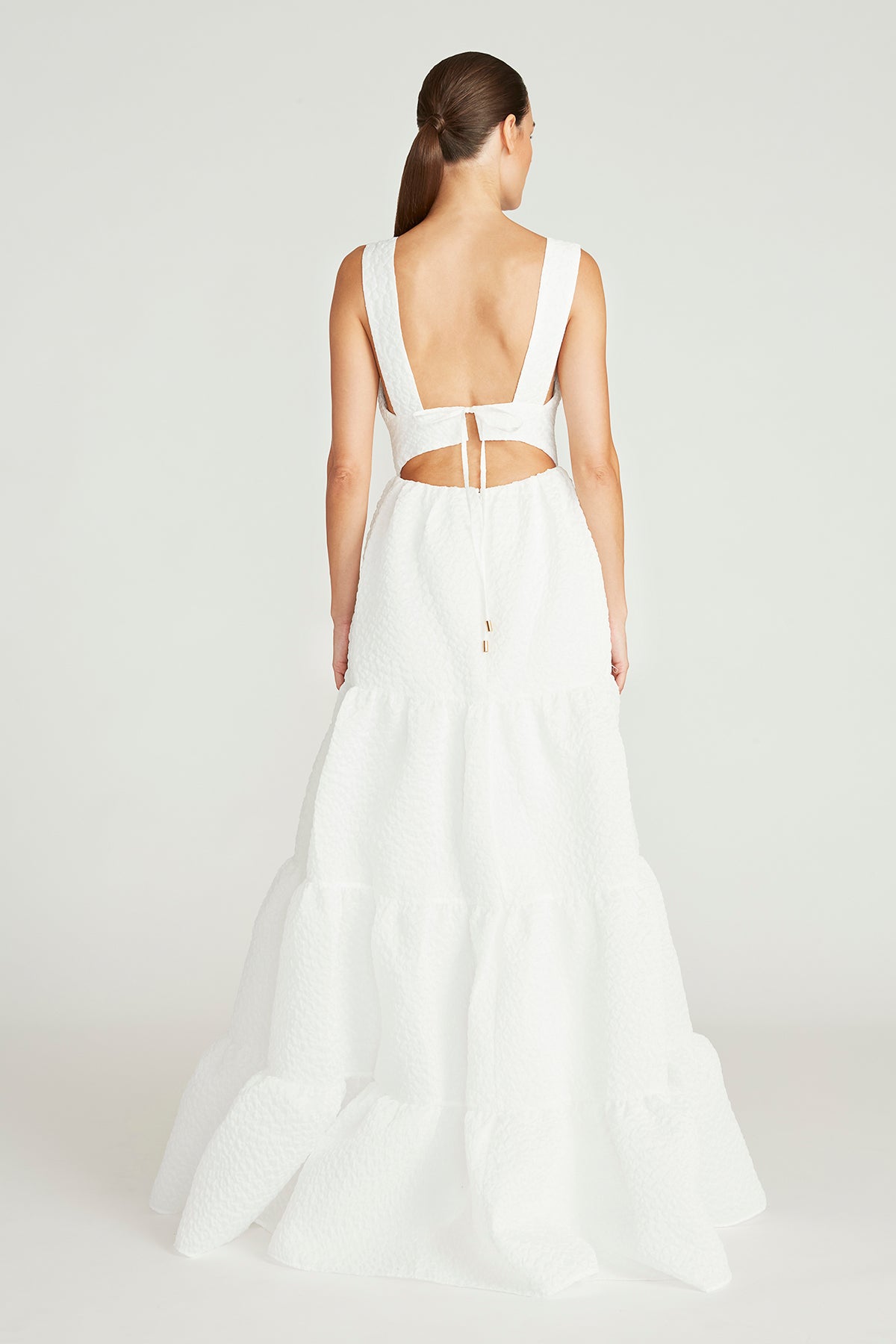 Regina V Neck Tiered Gown