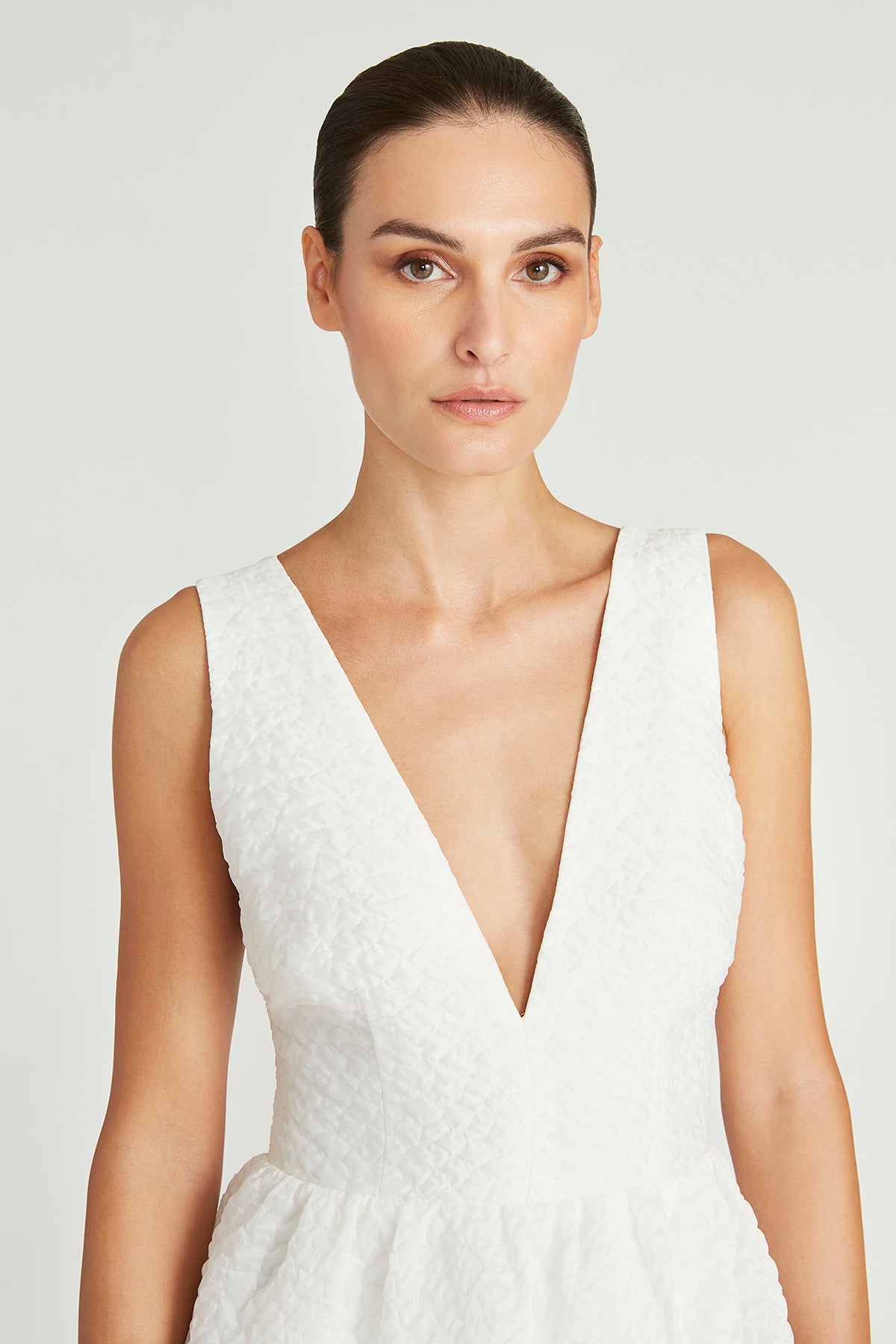 Regina V Neck Tiered Gown